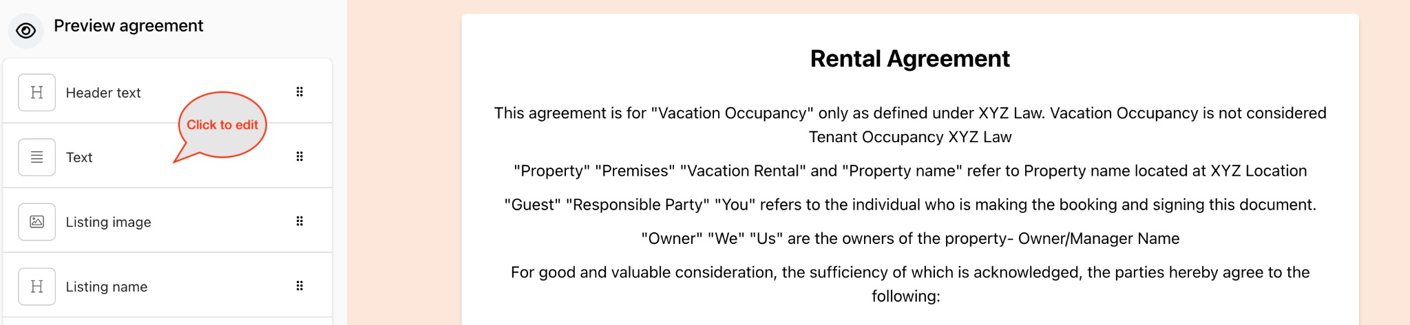 Edit the rental agreement