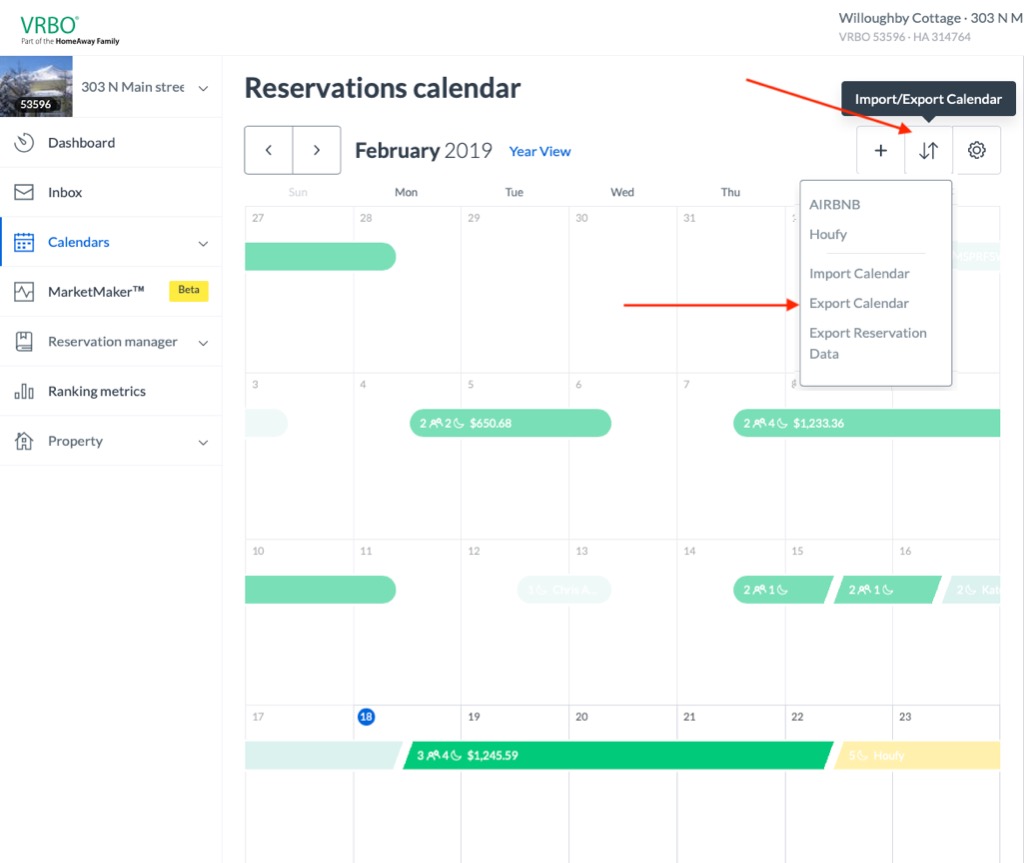 Calendar synchronization with Houfy