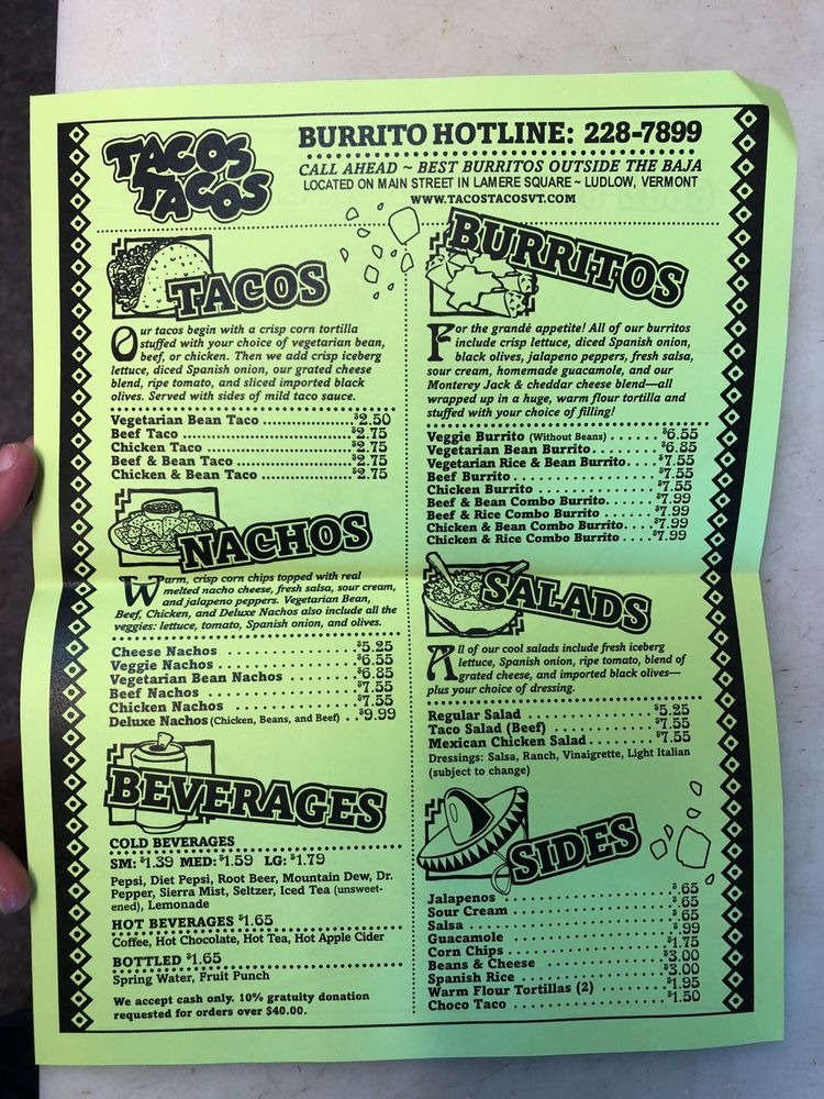 Tacos Tacos in Ludlow, Vt