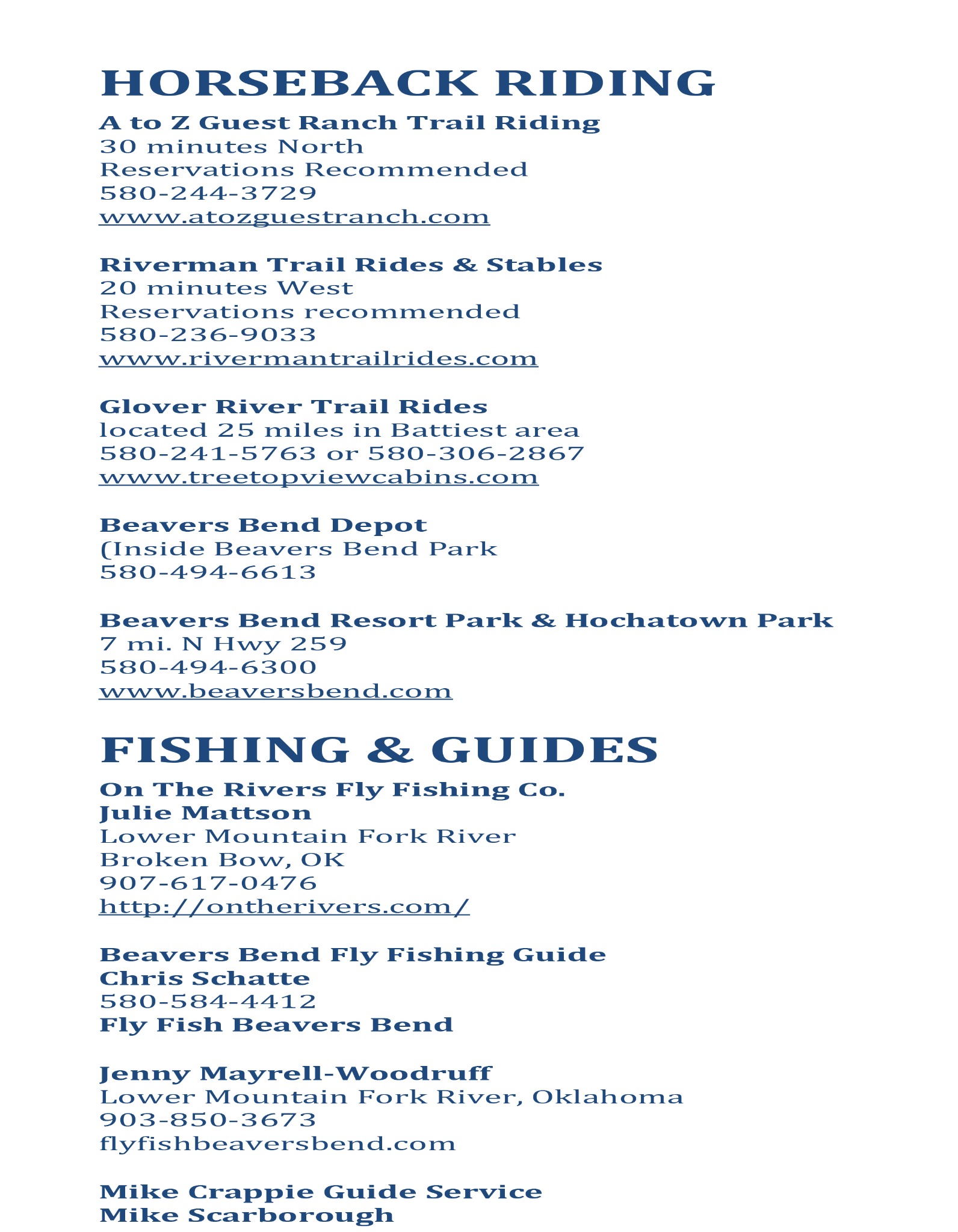 Cabin Information Guide