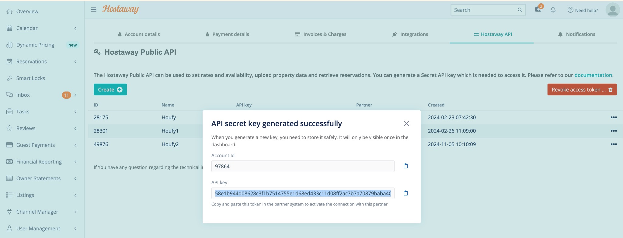 How to get Hostaway account id and API Key?