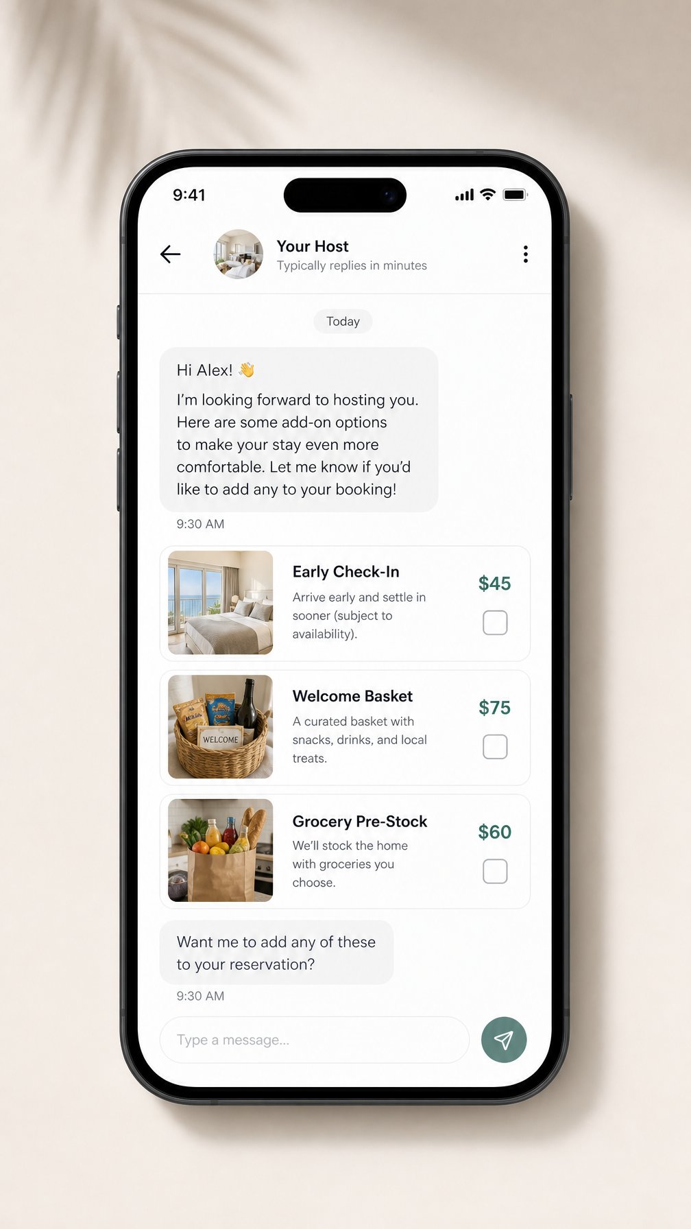 The 72-hour pre-stay message is the highest-converting upsell delivery window.