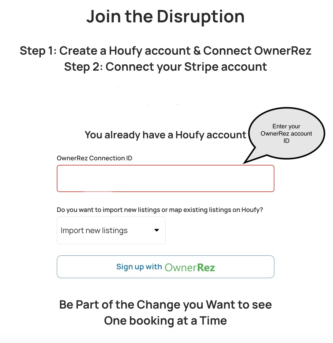 How to import a newly added listing from Ownerrez into Houfy