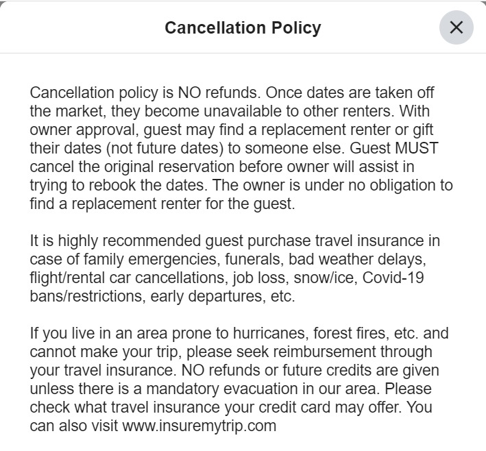 Cancellation Policy Template