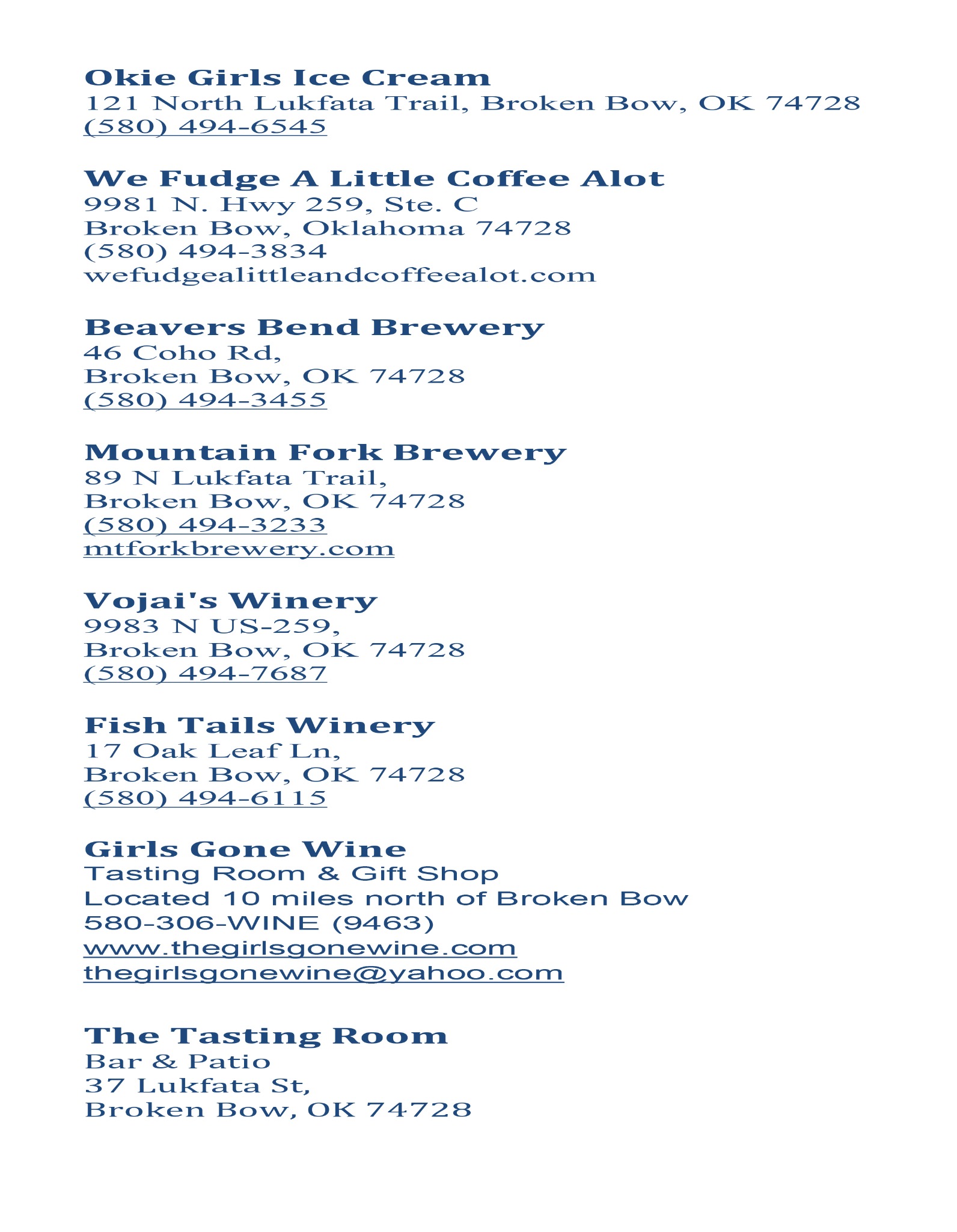 Cabin Information Guide