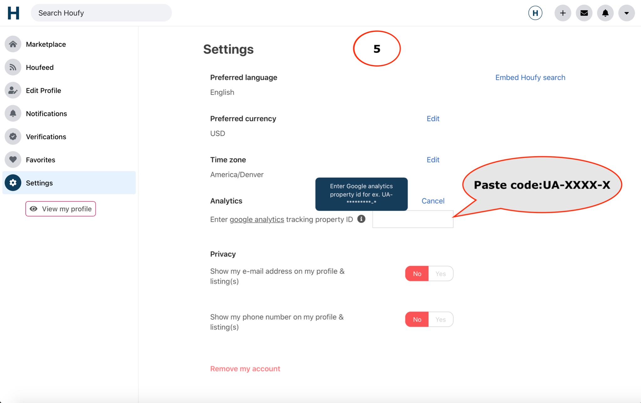 Get started with Google Analytics for your Houfy account including your listing