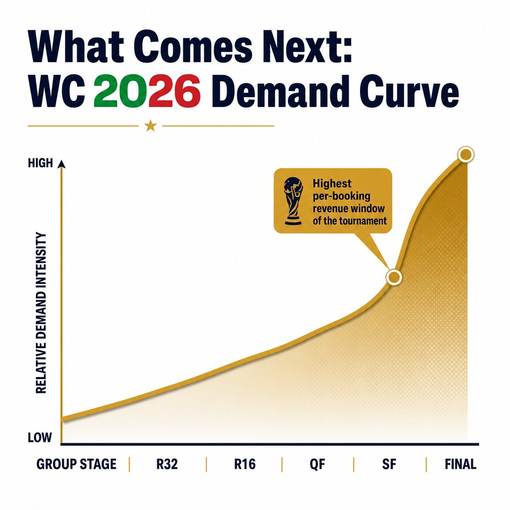 STR demand forecast for FIFA World Cup 2026 Semifinals and Final showing peak vacation rental revenue window for direct booking hosts in July 2026