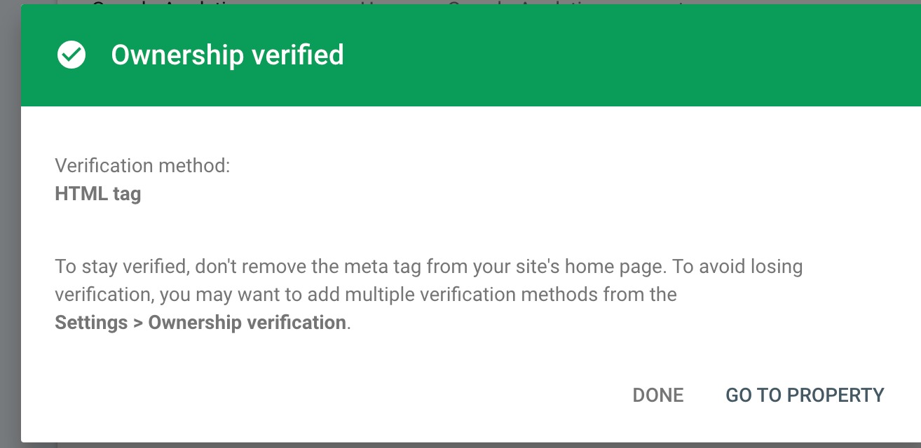 Domain verification at Google Search Console with Houfy website builder