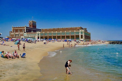 Asbury Park Beach with Convention Hall in Background