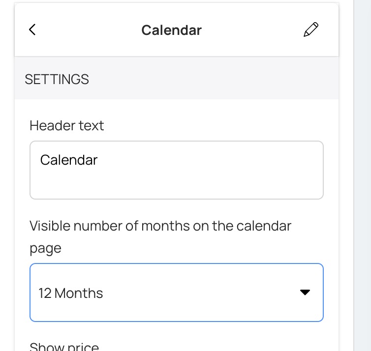 How to show 12 months calendar on my website?