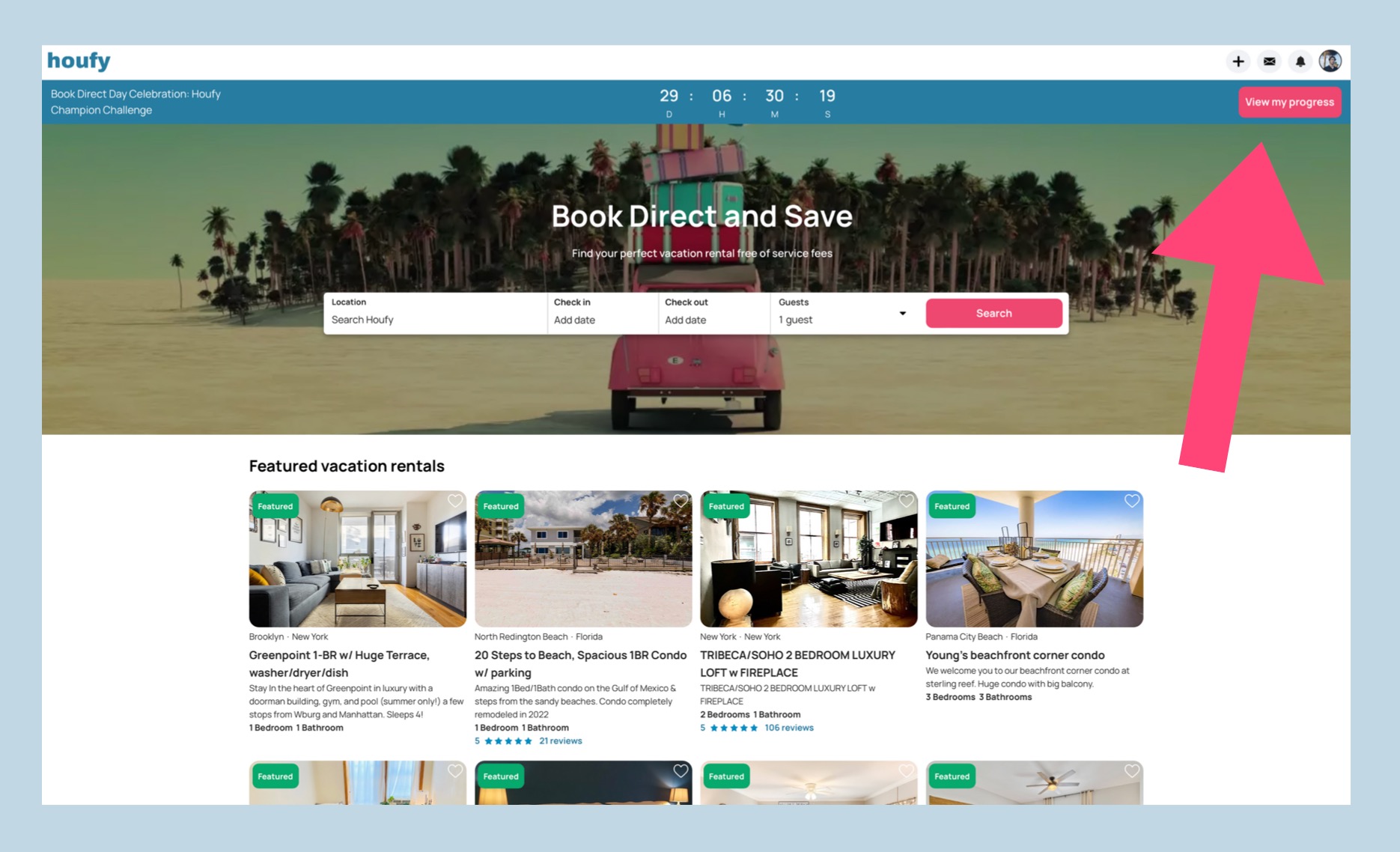 Book Direct Day Special: Join the Houfy Champion Challenge