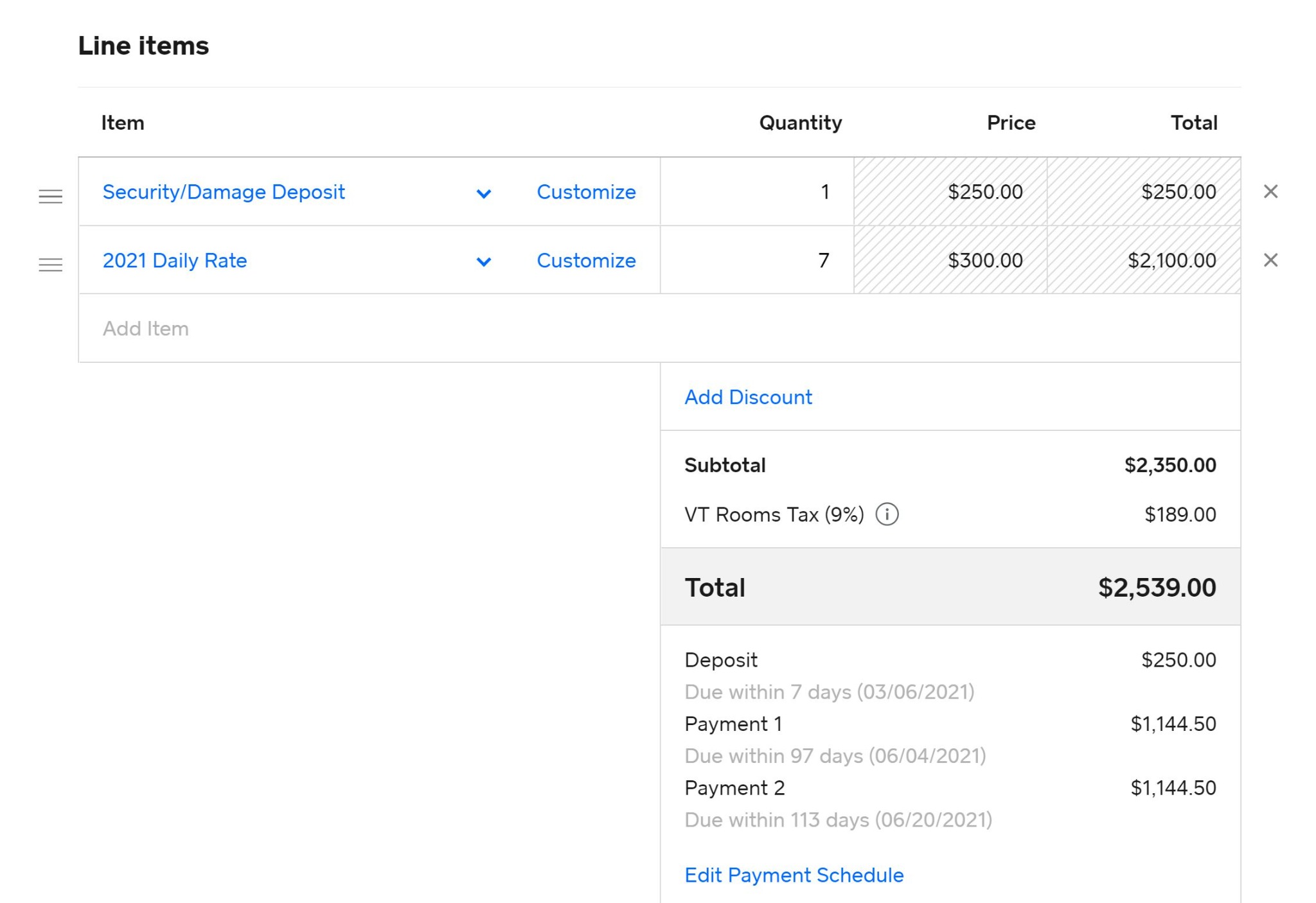 4. Square - Configuring Items