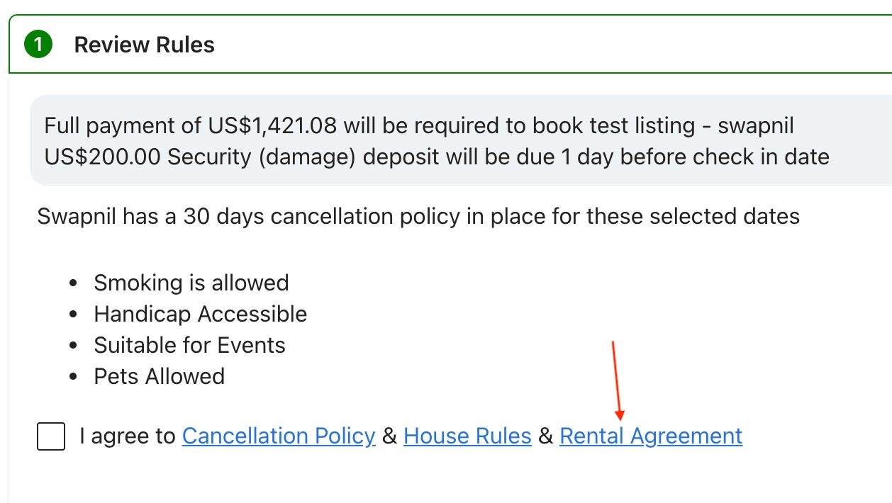 Submit rental agreement on Houfy