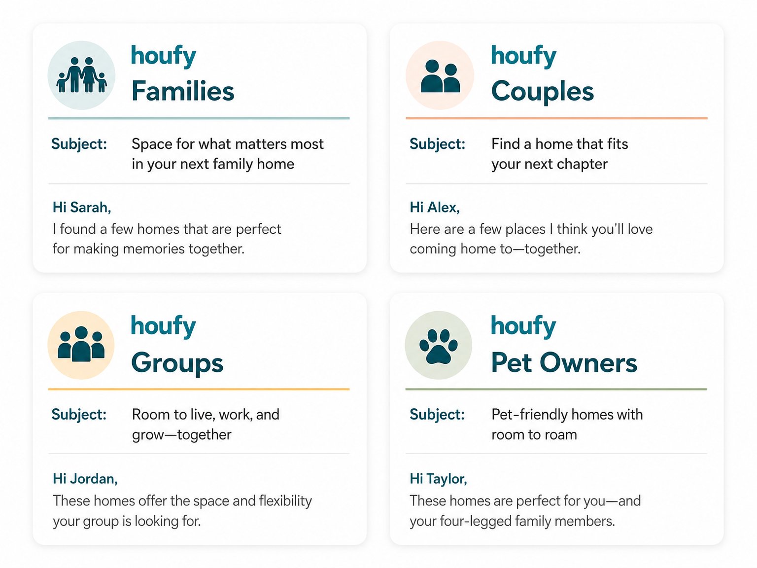 vacation rental guest segmentation email types for families couples groups and pet owners