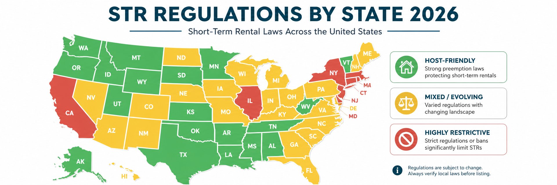 Short-Term Rental Regulations by State 2026: The Complete US Guide