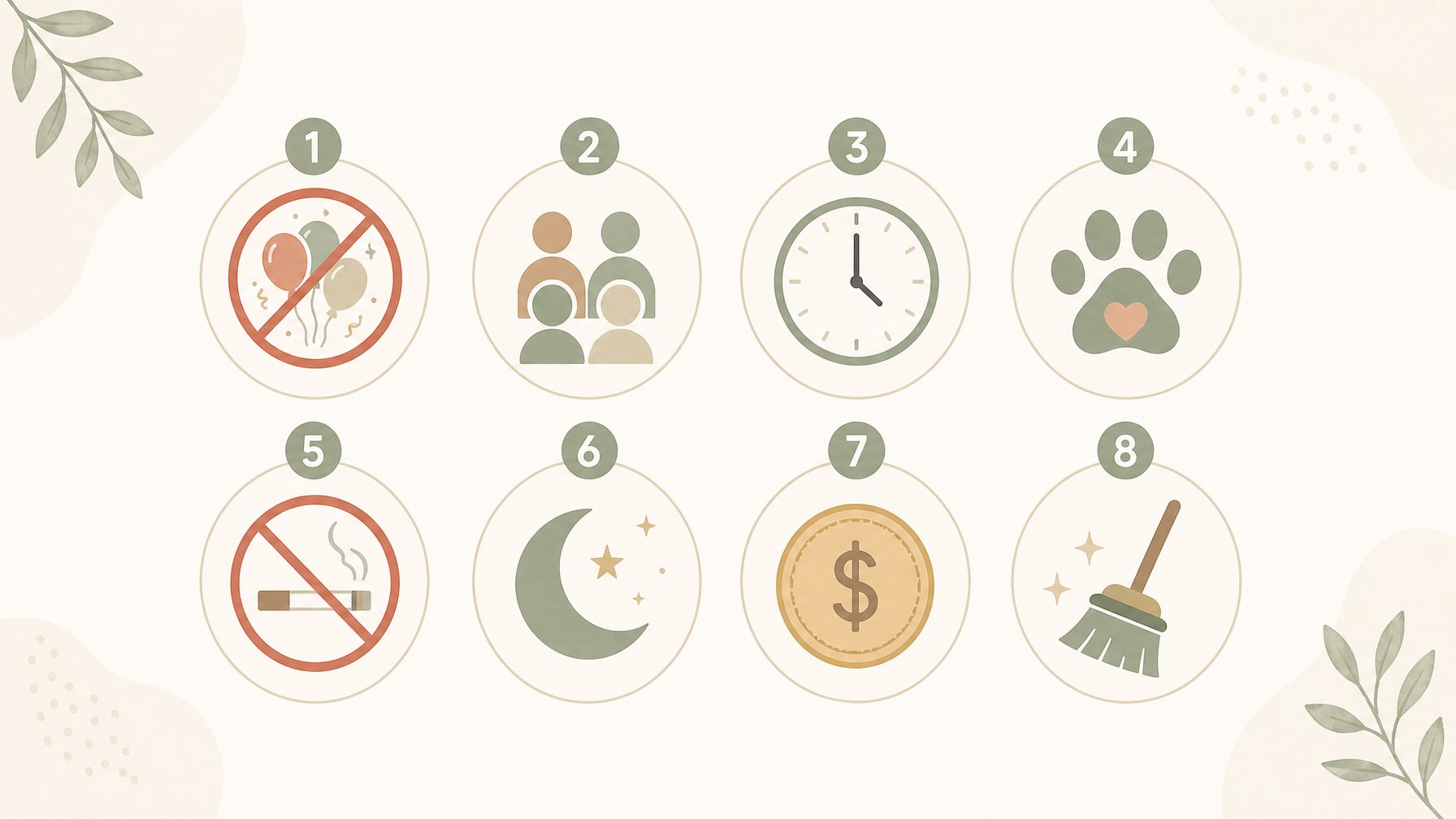 Vacation rental house rules checklist showing 8 essential rules every host needs
