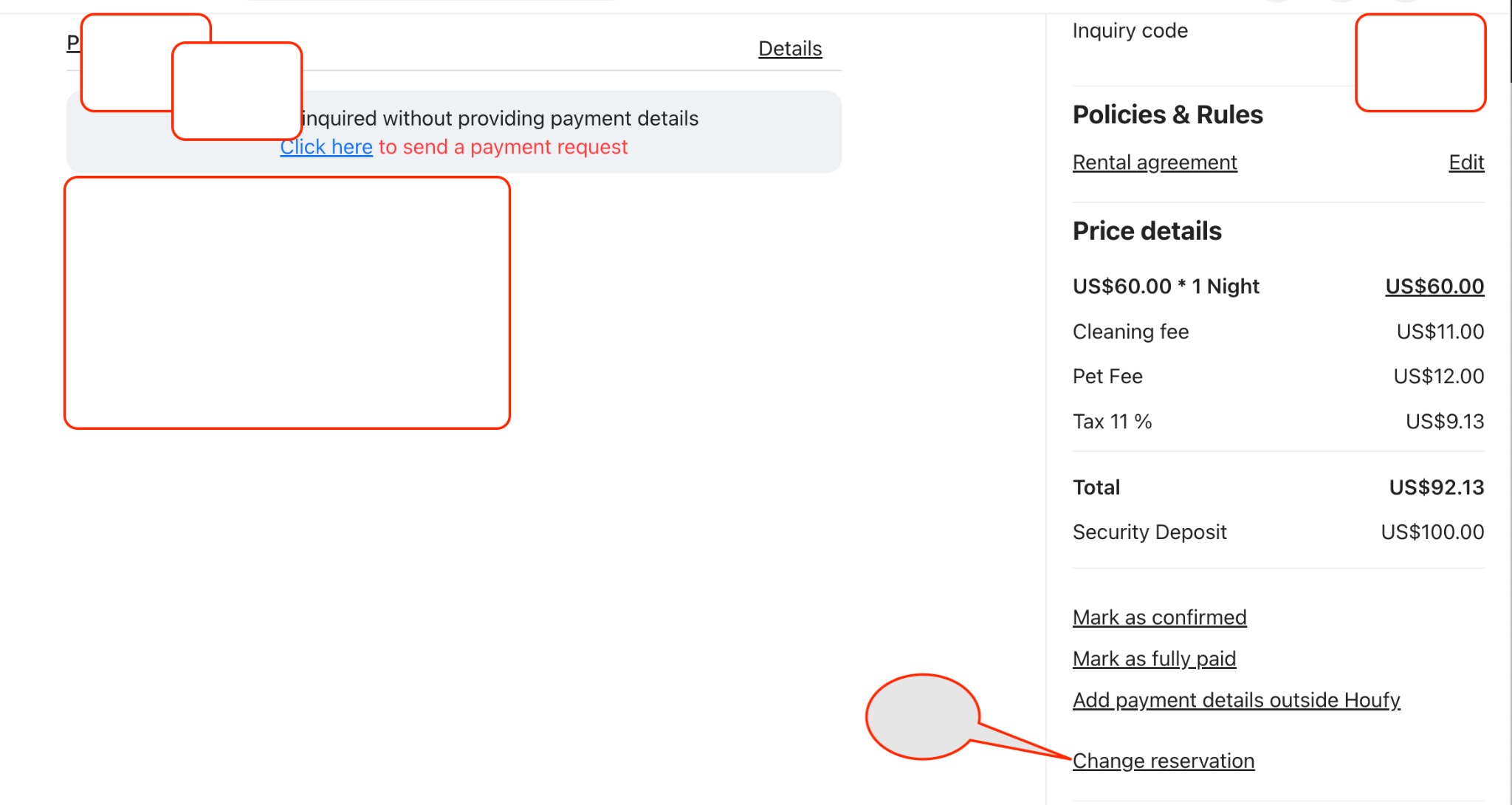 How do I change a reservation on Houfy?