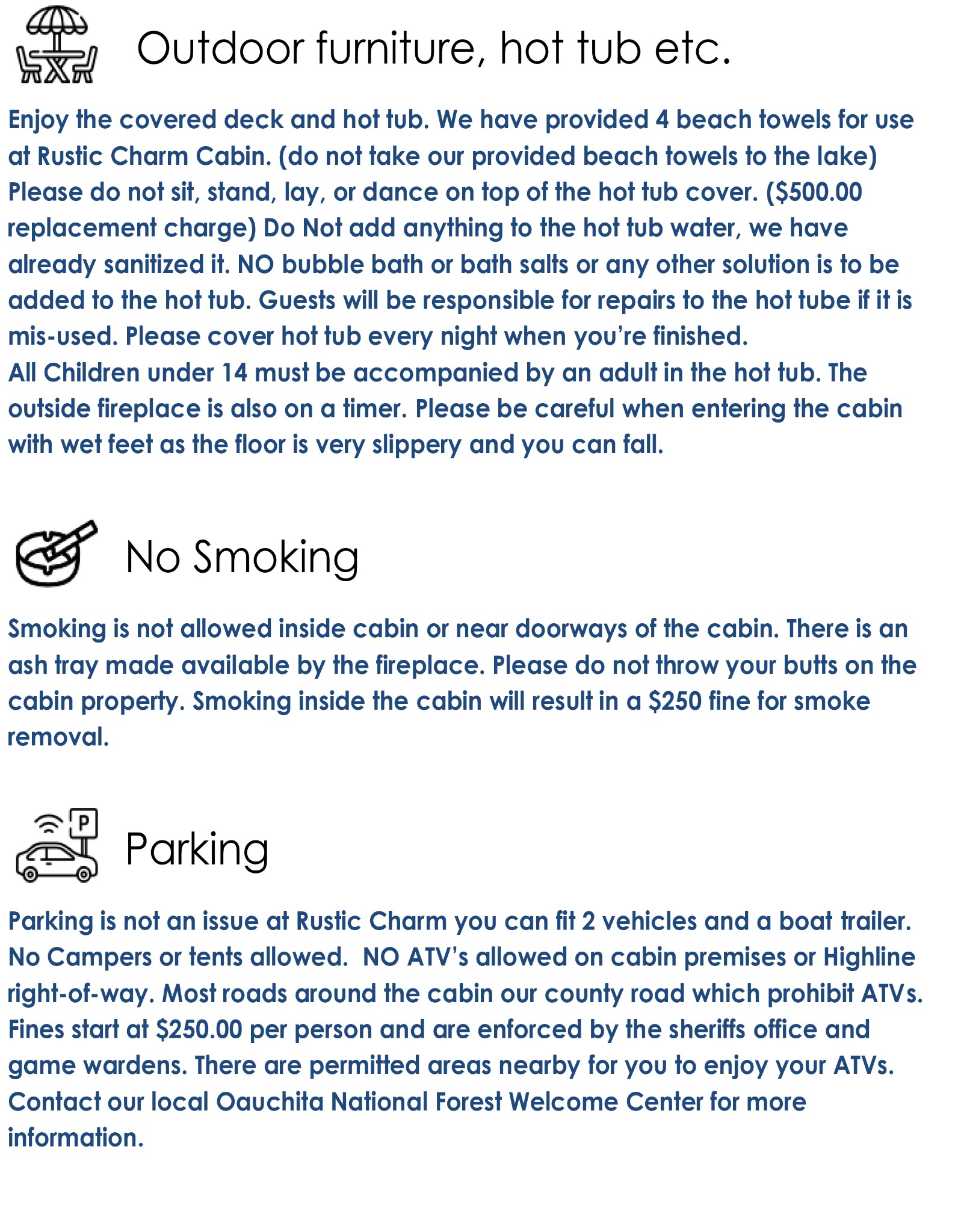 Cabin Information Guide