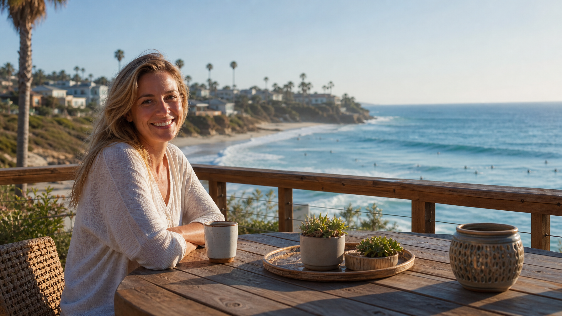An Encinitas North County San Diego vacation rental near the surf community beach representing the best-value Southern California coastal rental market