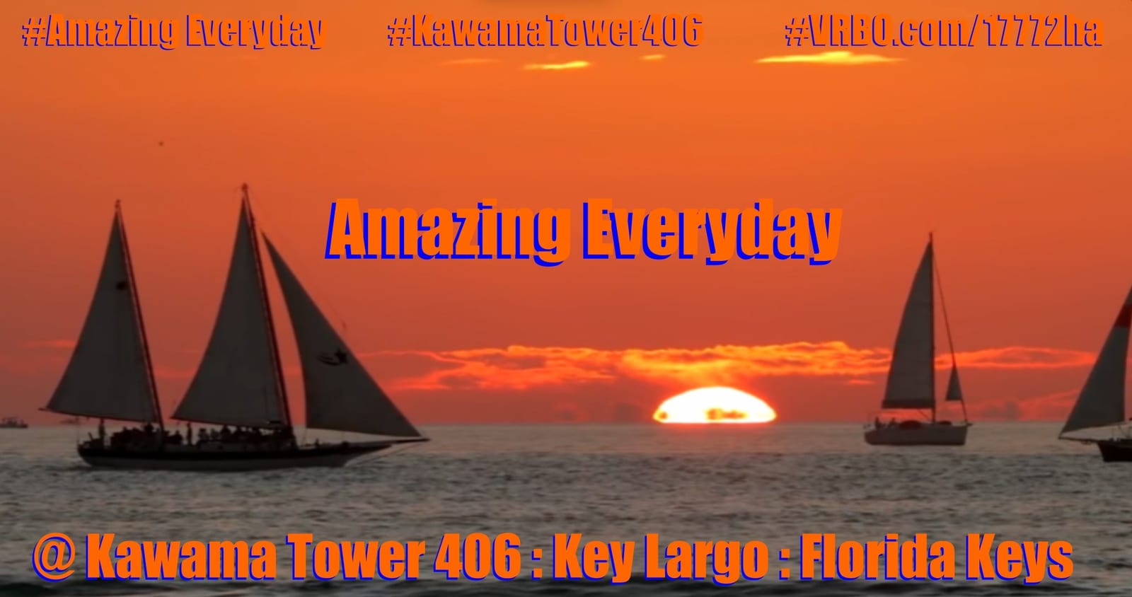 "Golden hour at Kawama Tower 406 — Unplug, relax, and experience the ultimate Key Largo sunset."