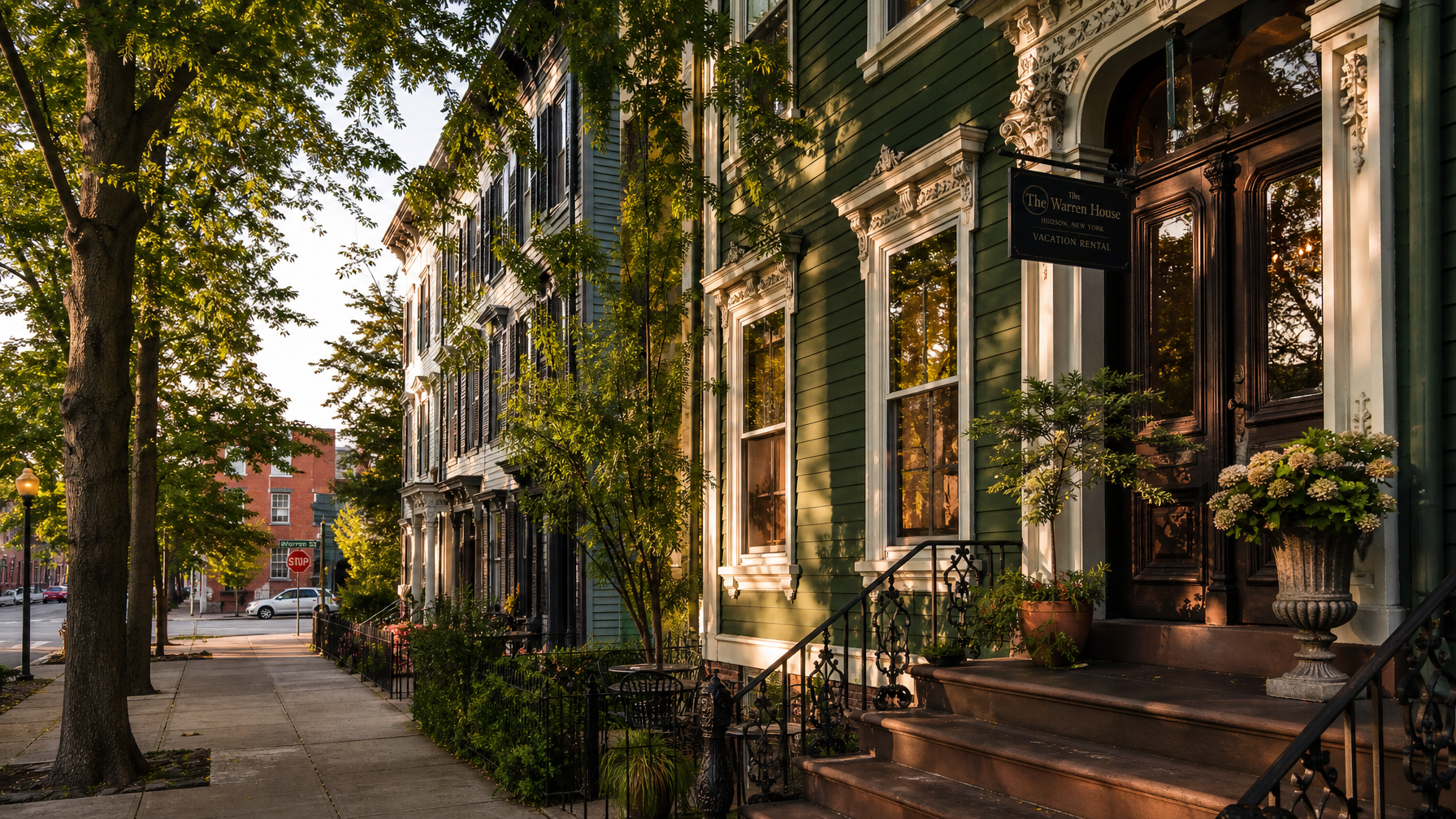 A restored Victorian vacation rental home in Hudson New York near Warren Street representing the arts and antiques destination at the heart of the Hudson Valley rental market