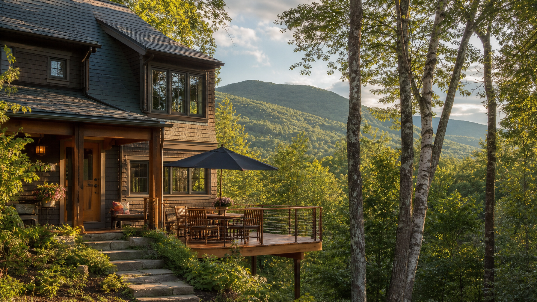 A vacation rental in Woodstock New York at the base of the Catskill foothills showing the iconic arts community setting for Hudson Valley guests in 2026