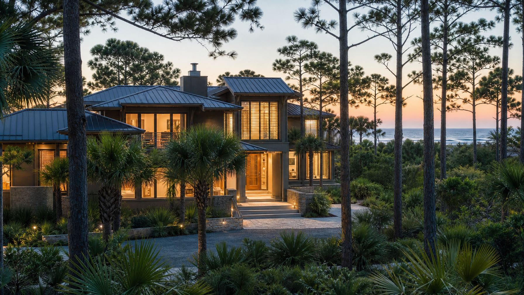 A Kiawah Island South Carolina luxury vacation rental near the Ocean Course with Atlantic Ocean views representing the premium barrier island STR market near Charleston