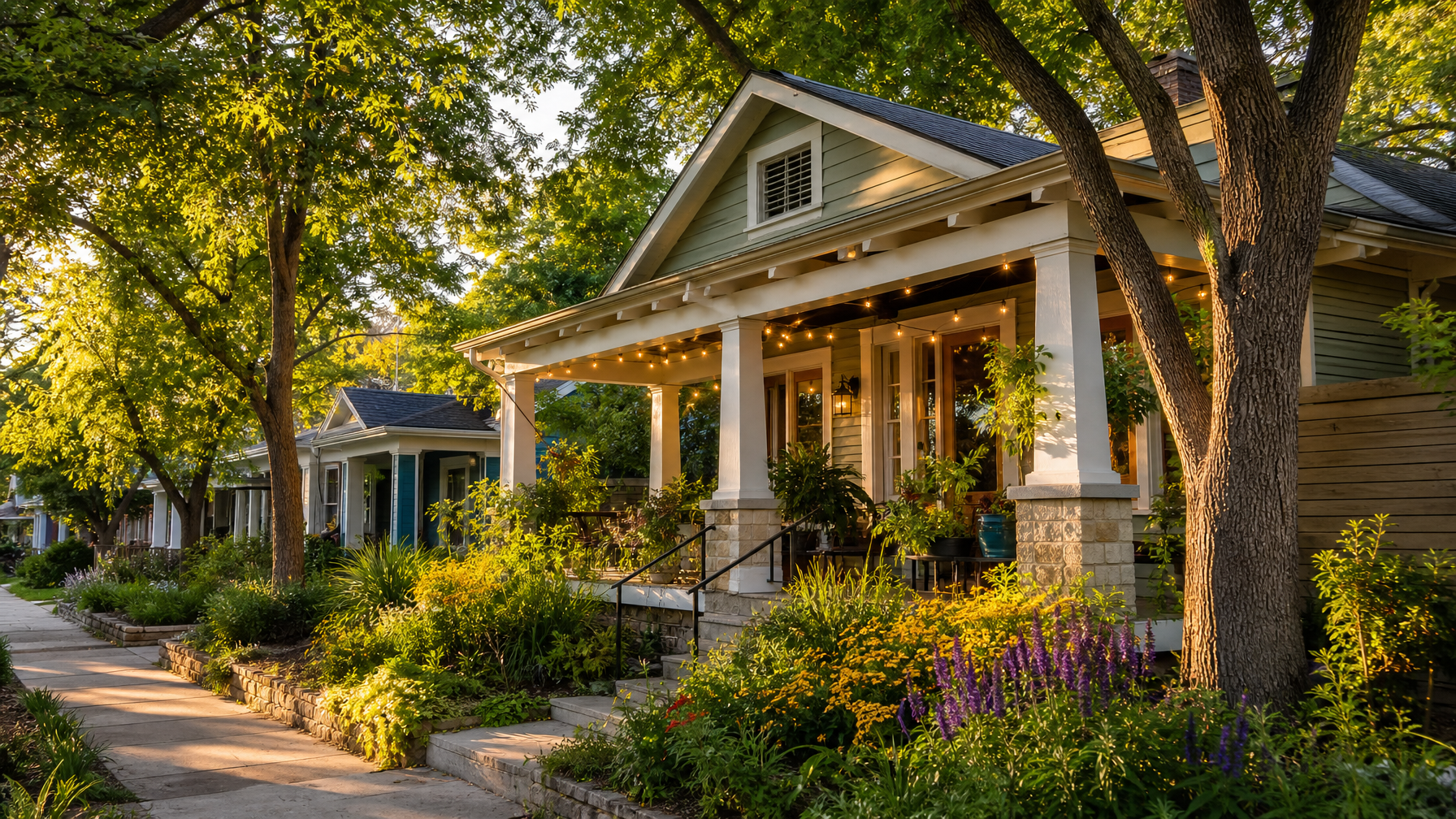 An East Austin Texas vacation rental craftsman bungalow on a tree-lined street near the restaurant and bar scene representing the most culturally vibrant Austin neighbourhood