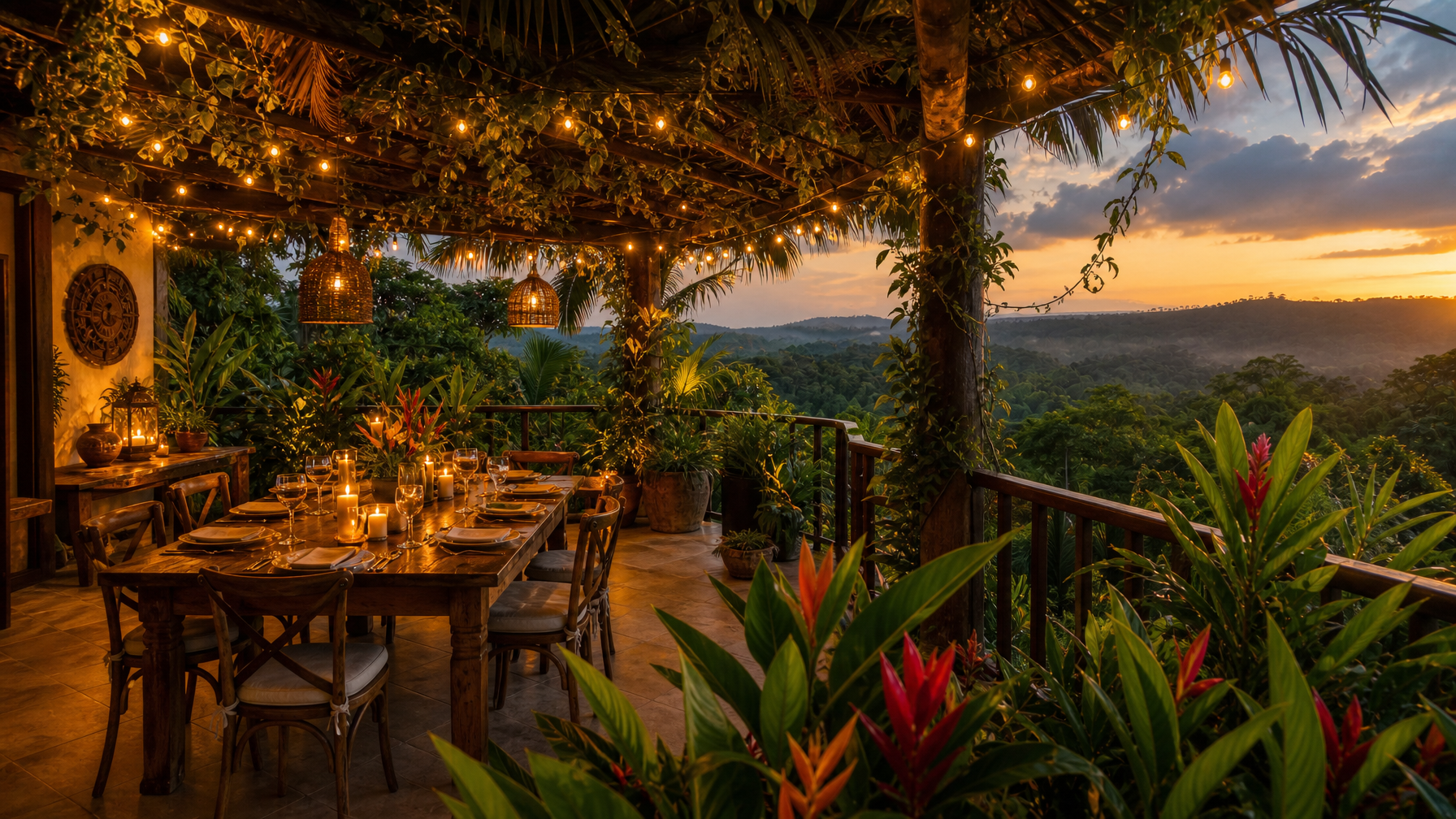 Outdoor rancho dining Costa Rica rental