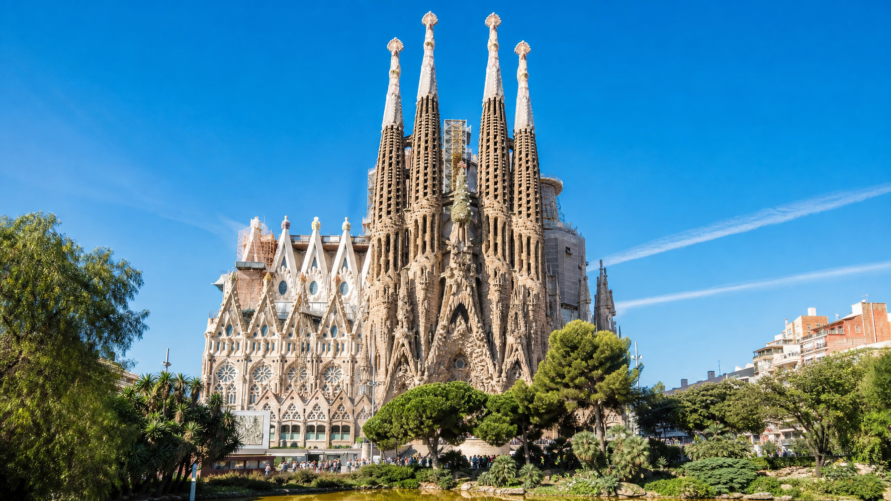 Sagrada Família exterior view from nearby Eixample Barcelona vacation rental