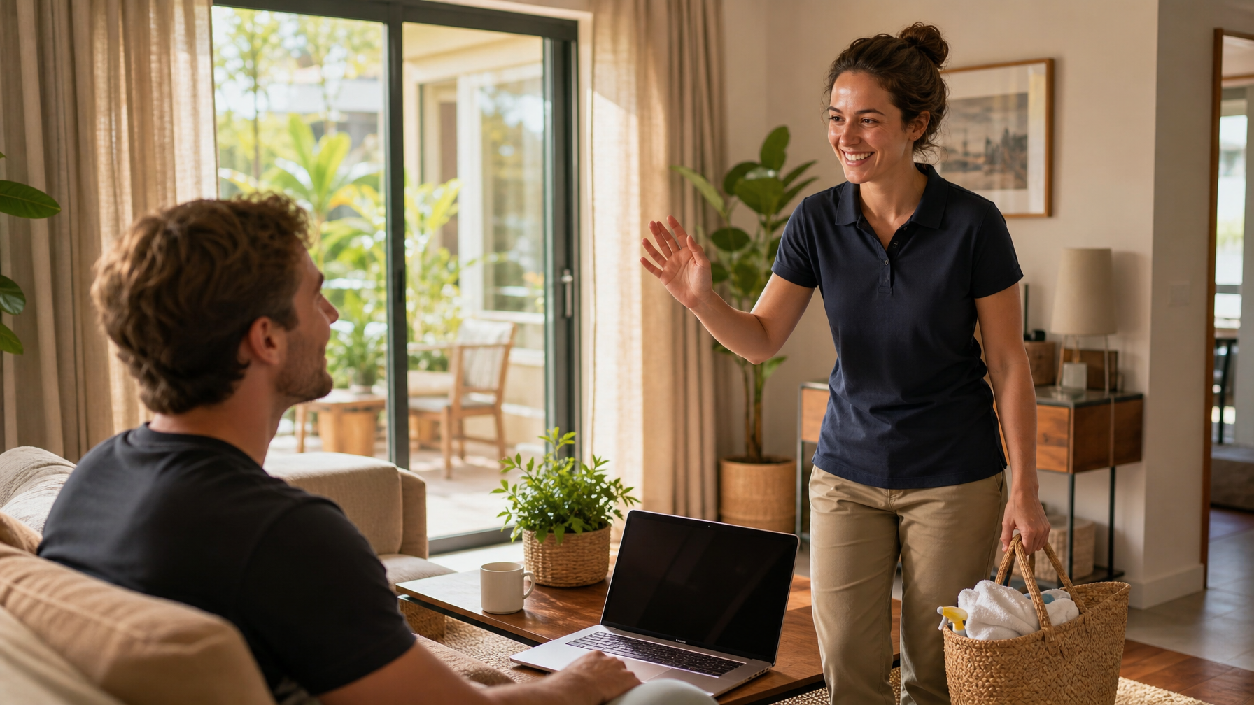 Mid-stay clean for long-stay guest