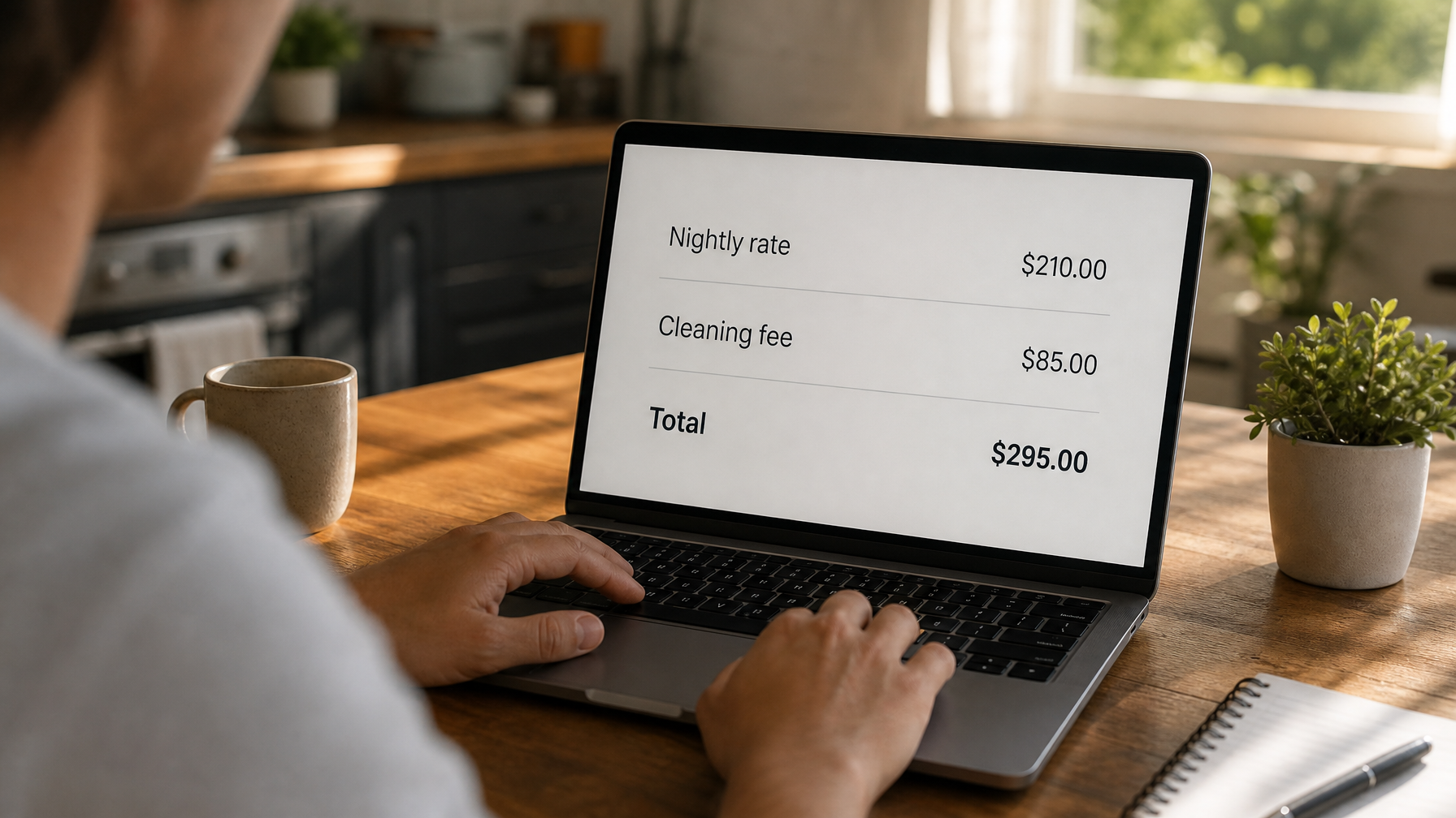 Guest view of cleaning fee breakdown on listing