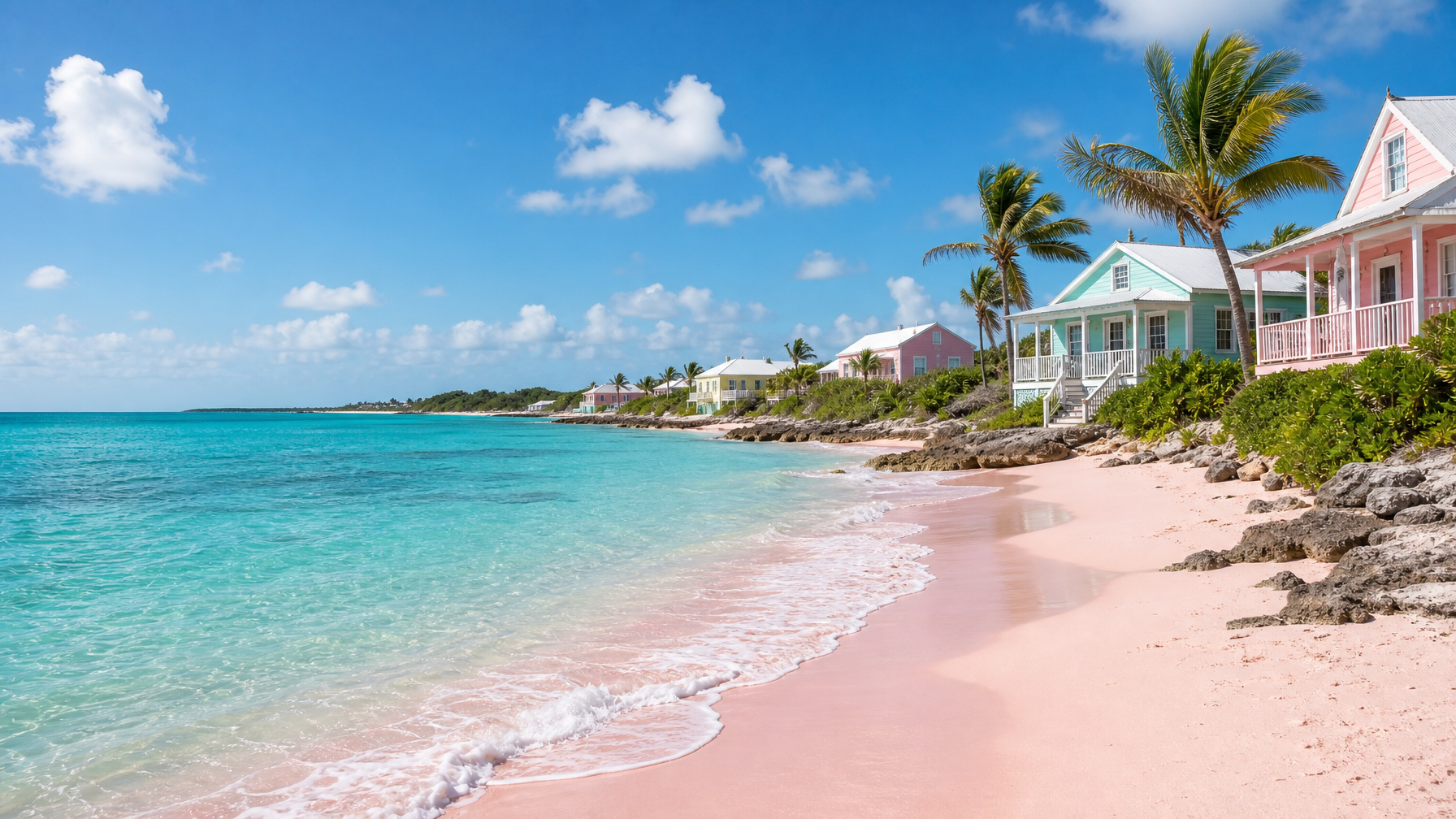Harbour Island pink sand near rentals