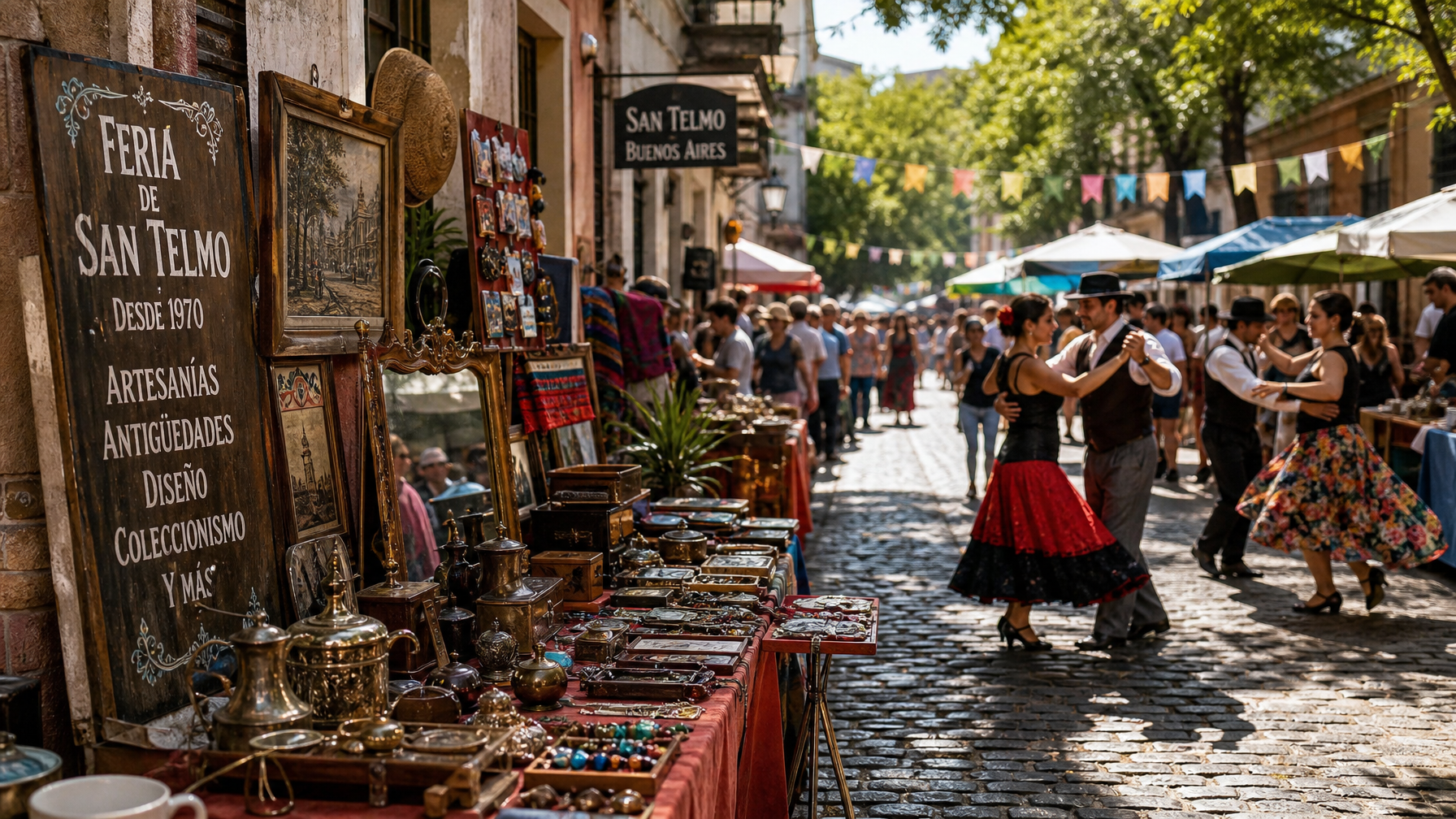 San Telmo Sunday market near rentals