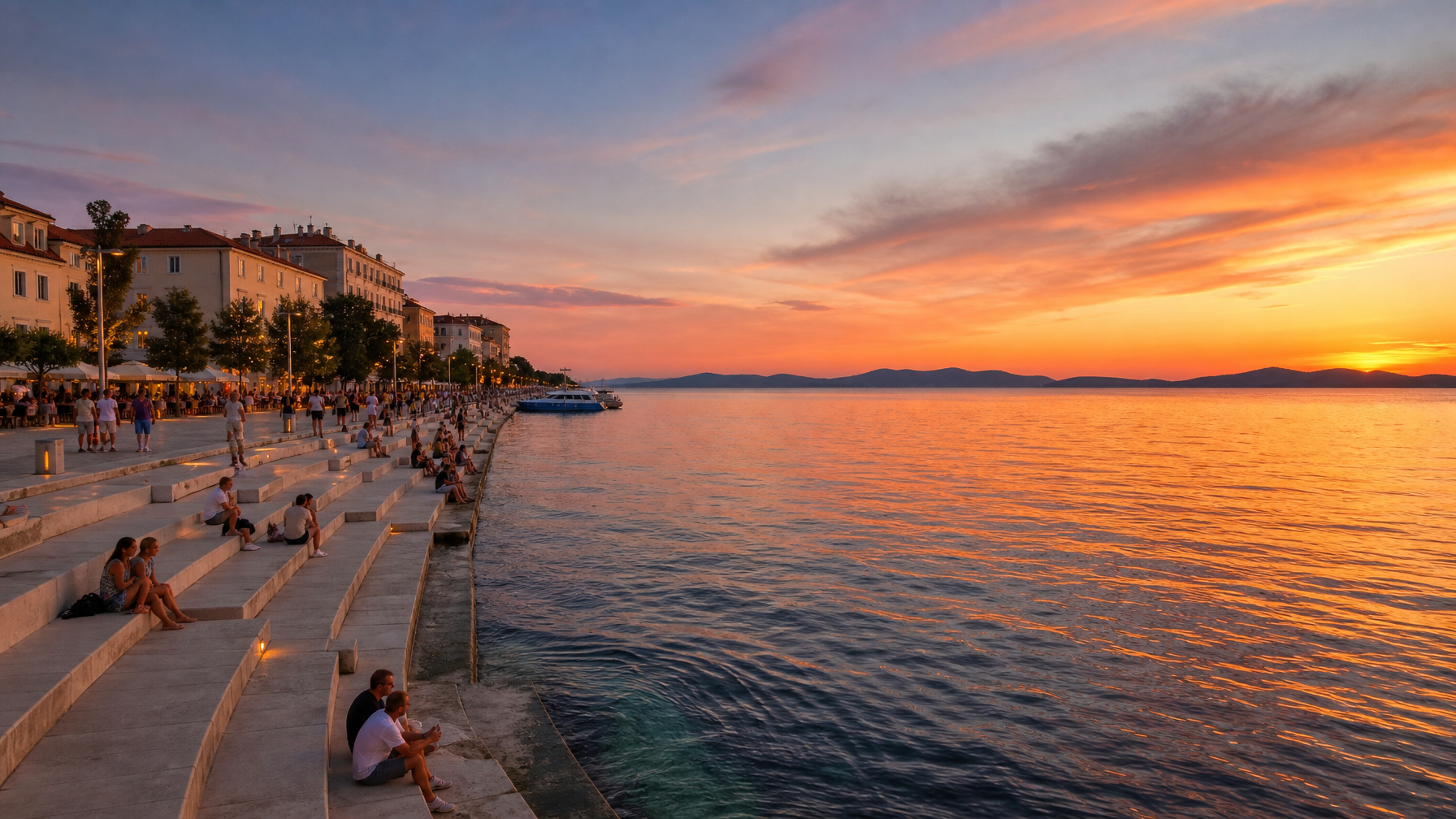 Zadar Croatia waterfront sunset near Dalmatian Coast vacation rentals