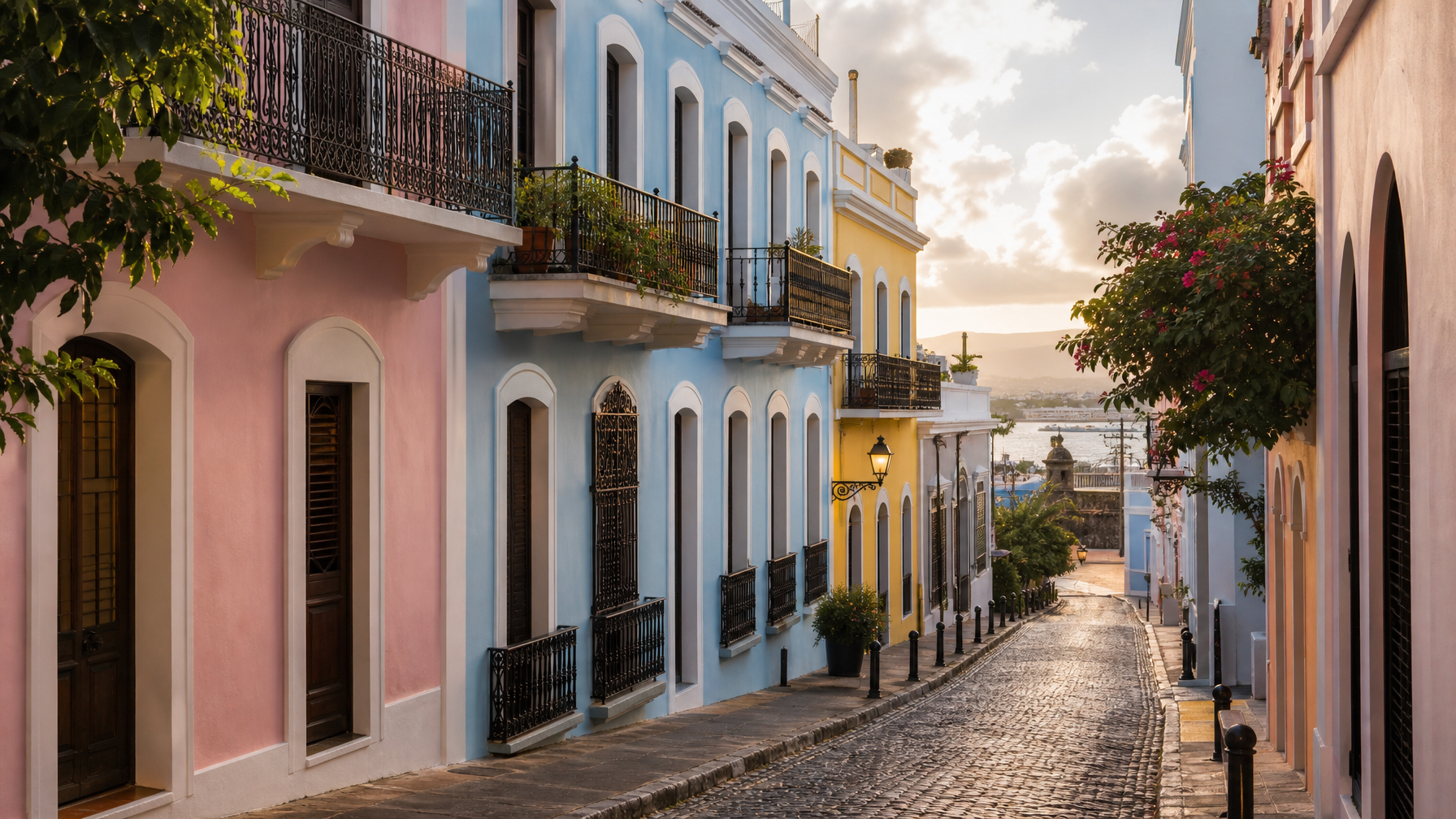 Old San Juan colourful streets near rentals