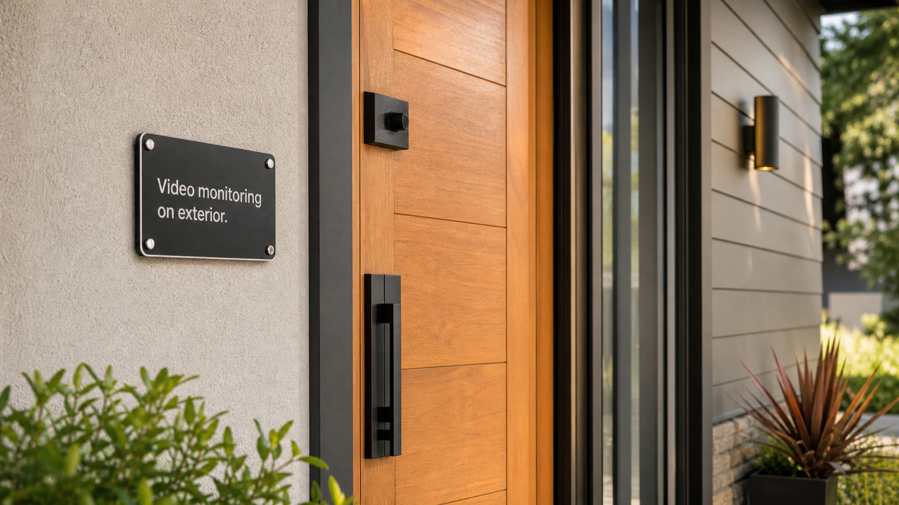 Entry signage for video monitoring