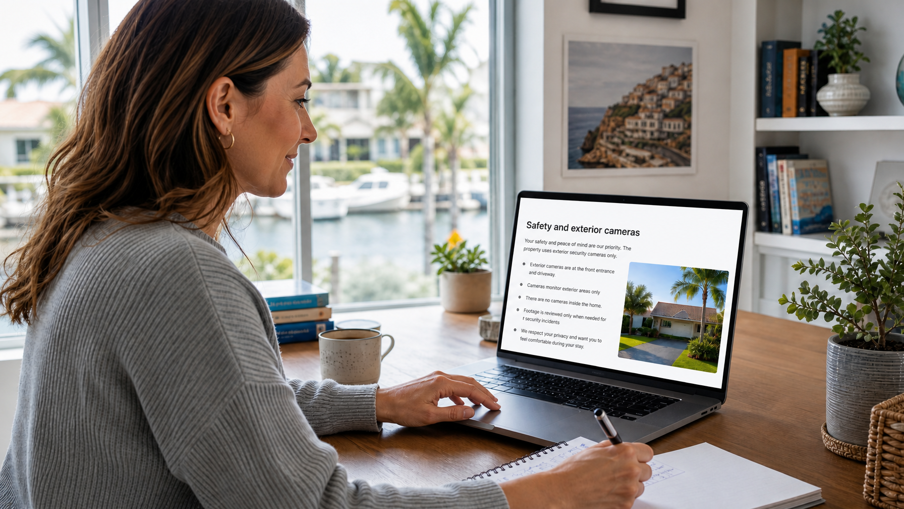Exterior camera disclosure on a listing