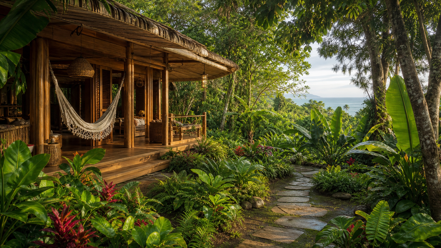 Las Terrenas wooden eco villa near Samaná peninsula greenery
