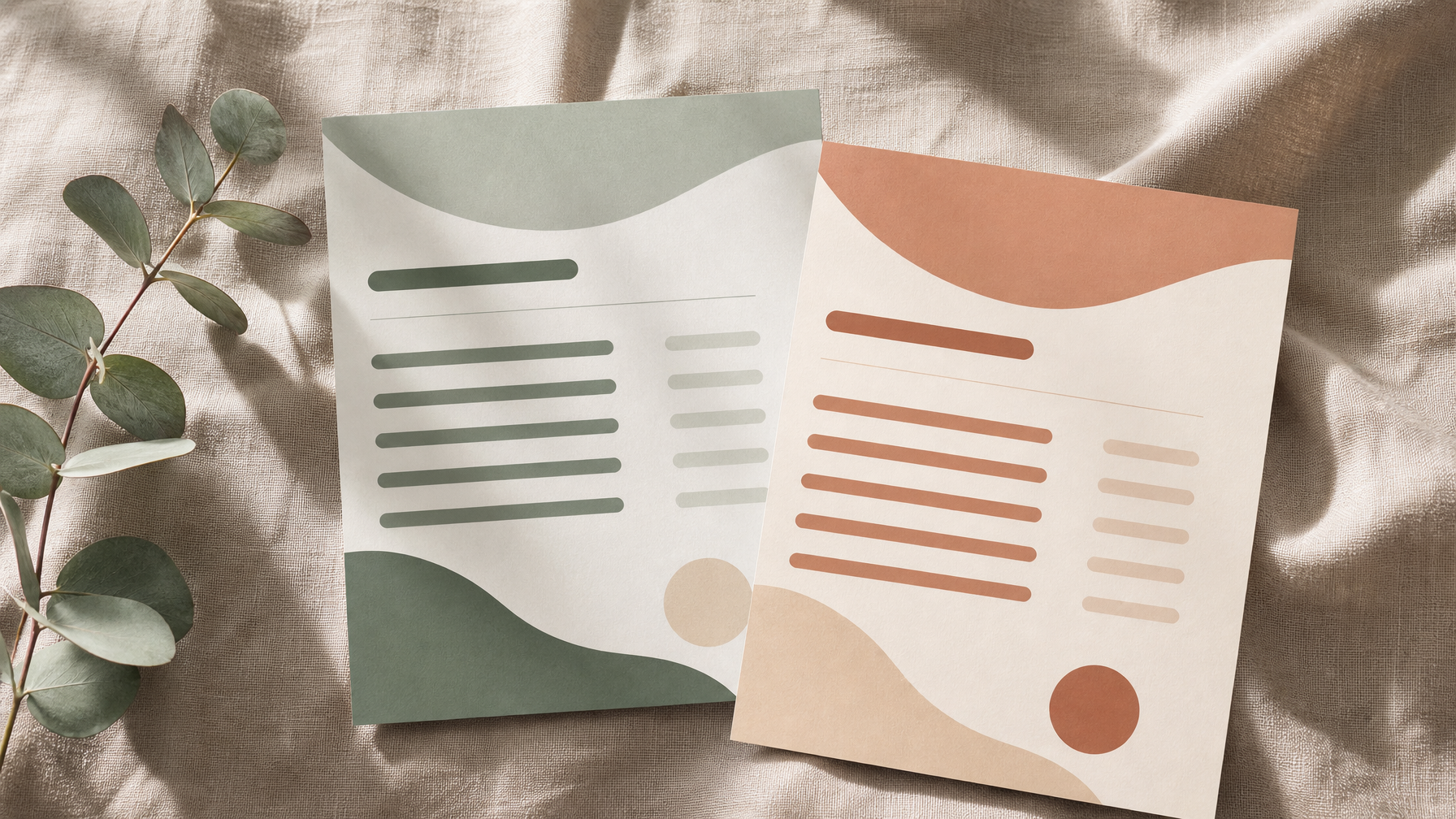 Minimal desk scene with printed weekly vs nightly rate cards for a vacation rental