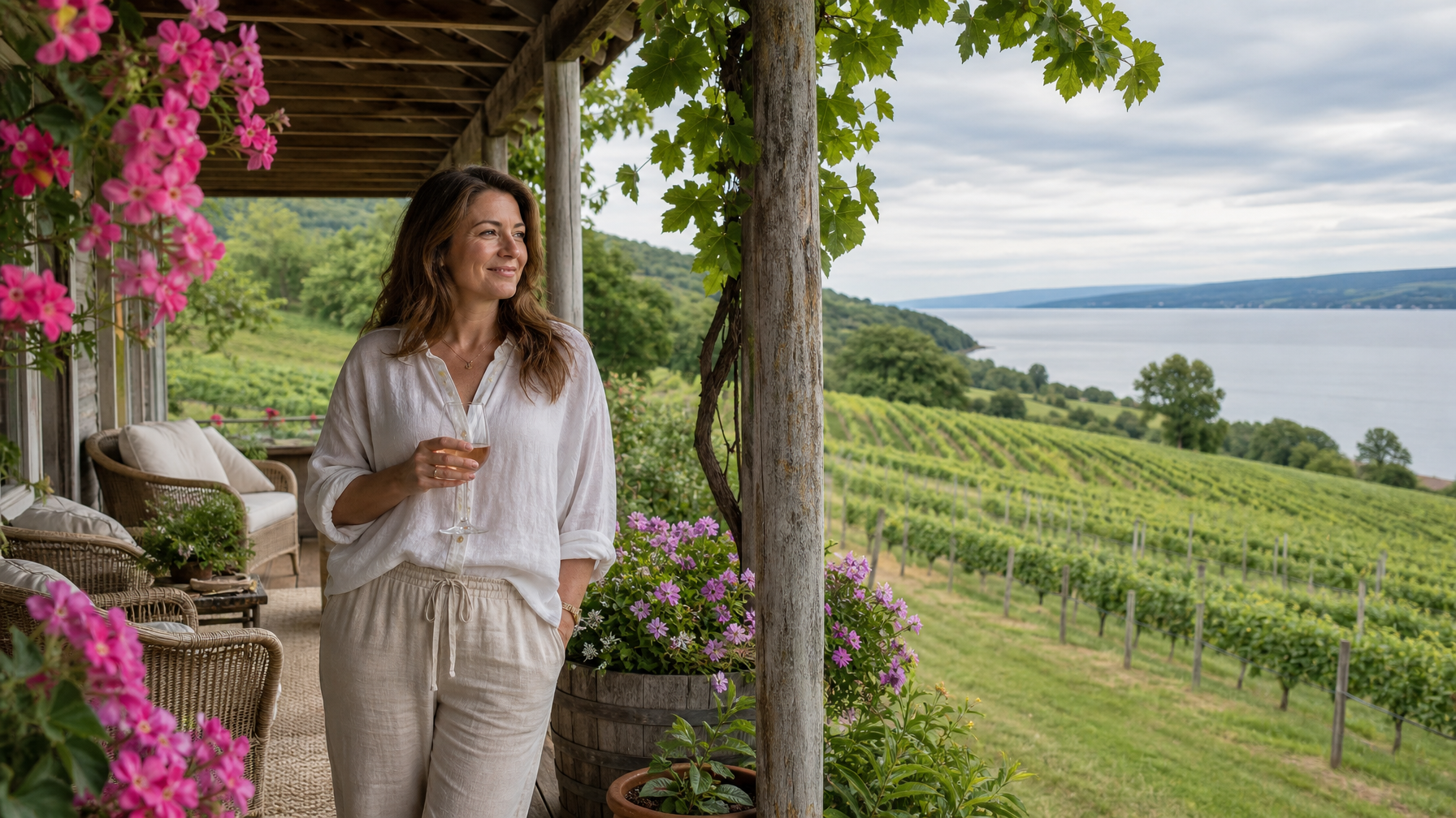 Seneca Lake area cottage near vineyards rolling hills