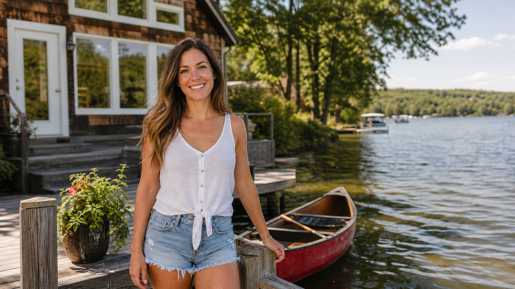 Canandaigua lake house with private dock summer afternoon