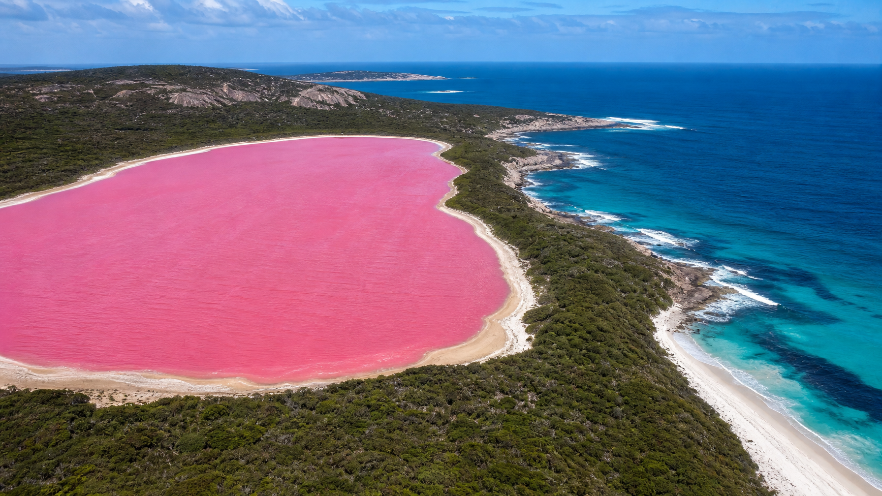 Lake Hillier pink saline lake Western Australia