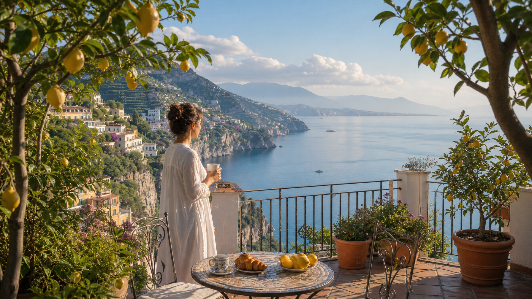 Sorrento vacation rental terrace with Gulf of Naples panorama