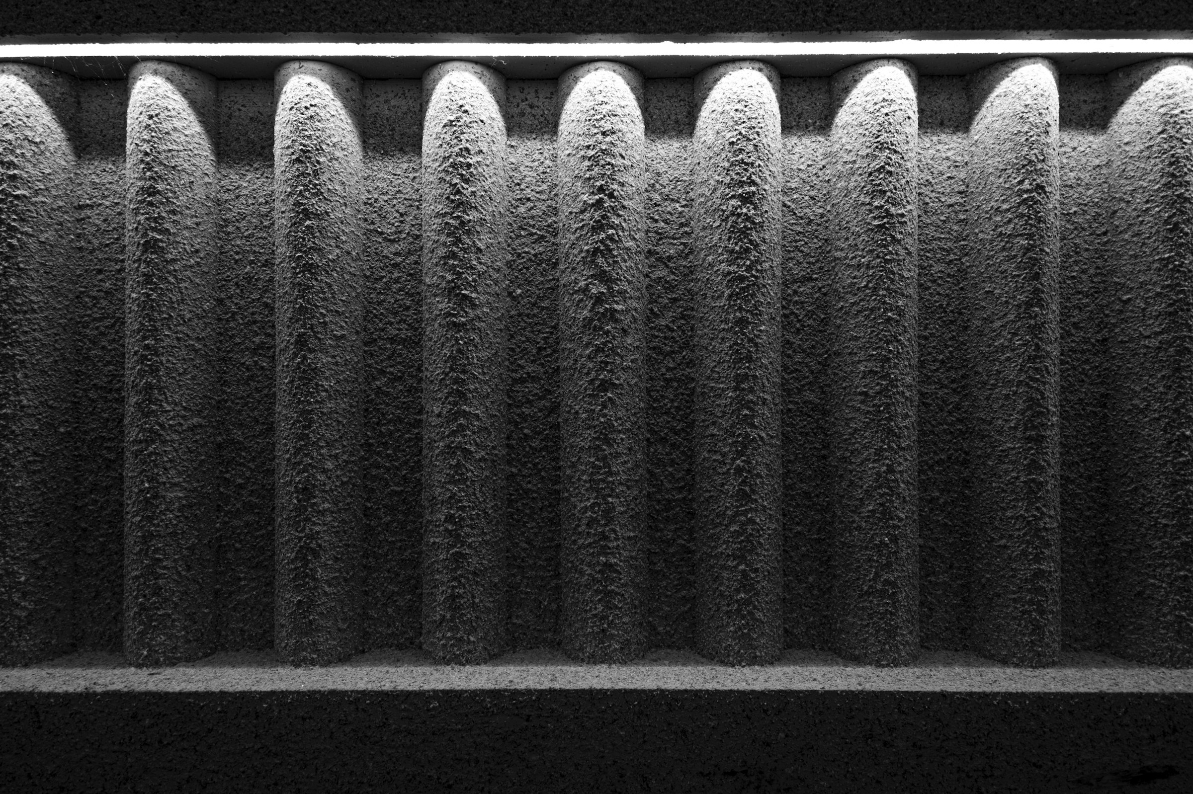 Close-up of a dusty pleated air filter