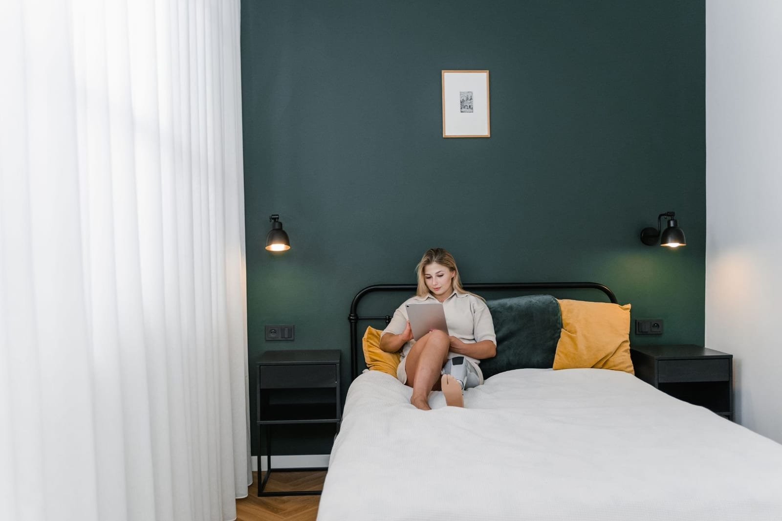 Vacation rental host writing a guest follow-up email on laptop