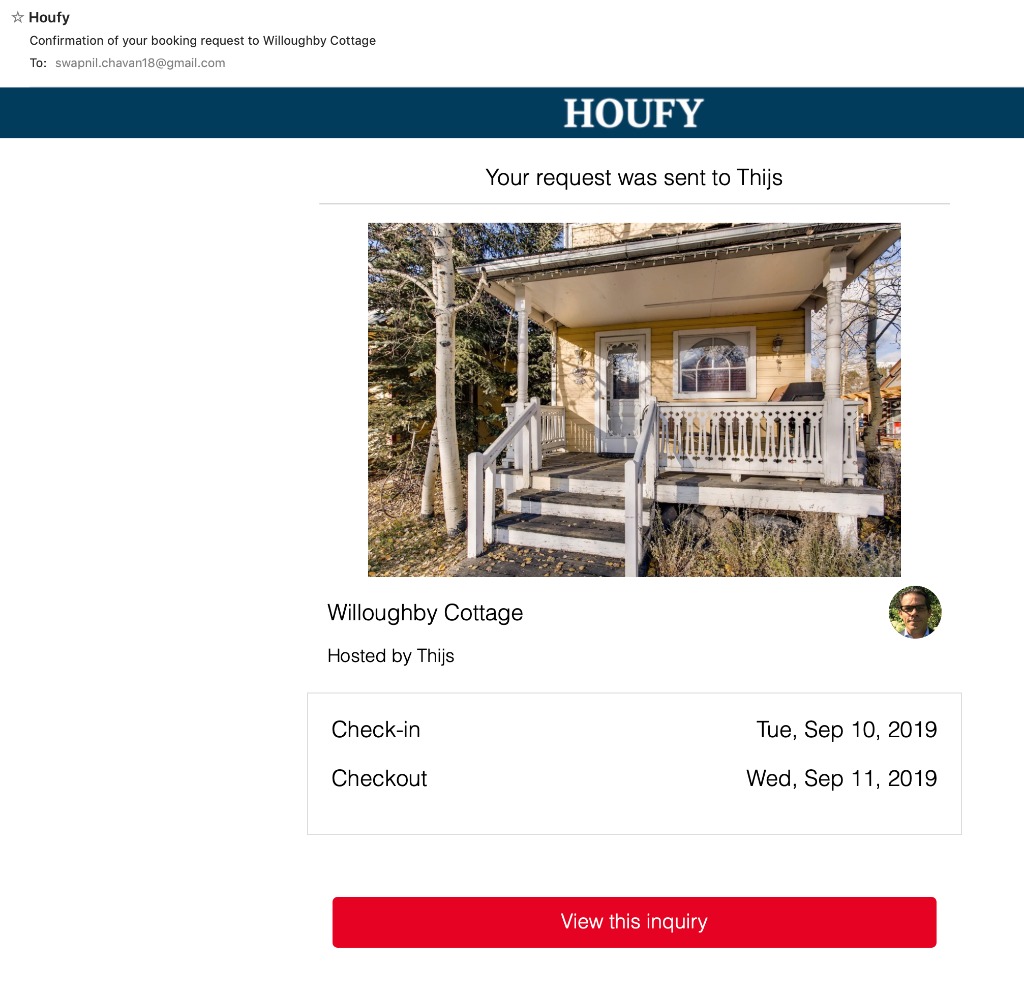 Inquiry process at Houfy