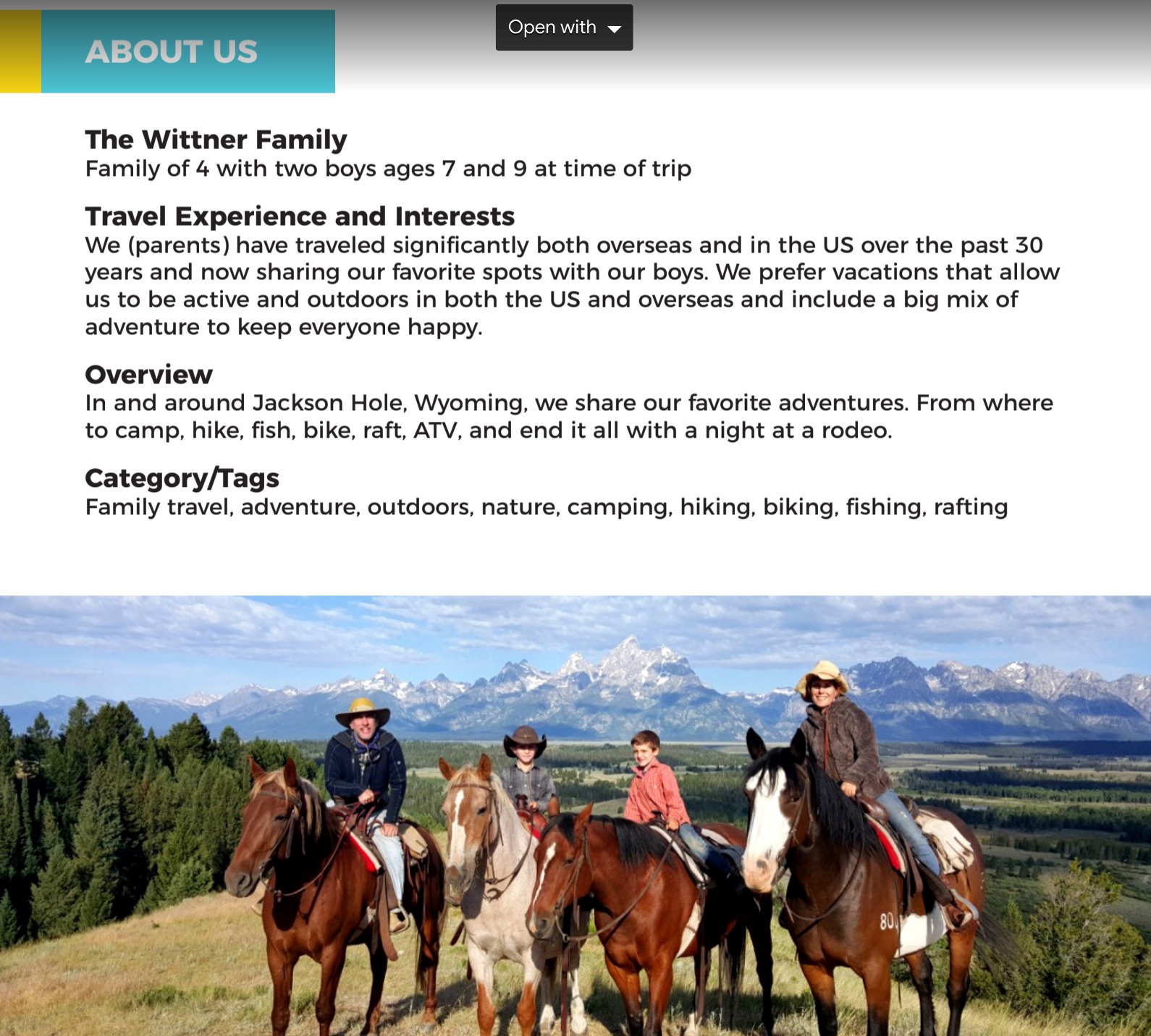 Family Adventure in Jackson Hole, Wyoming