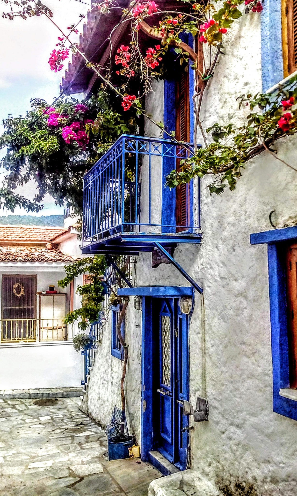 Cobbled Alleys in the Skiathos Old Town Area of Plakes