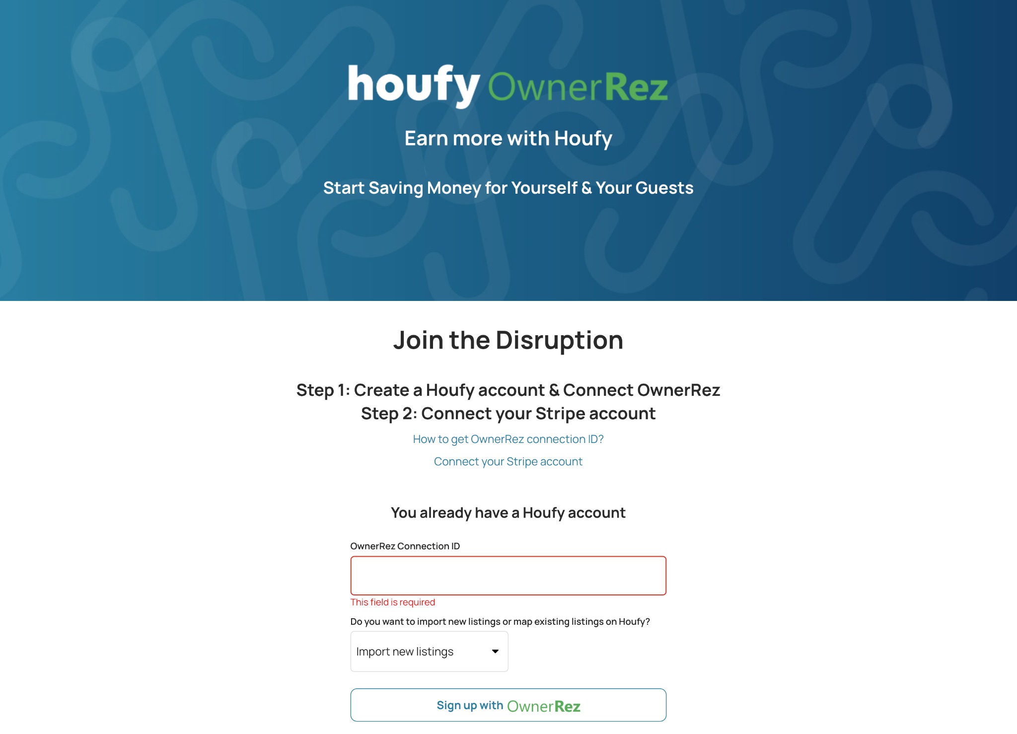 Connecting OwnerRez to Houfy